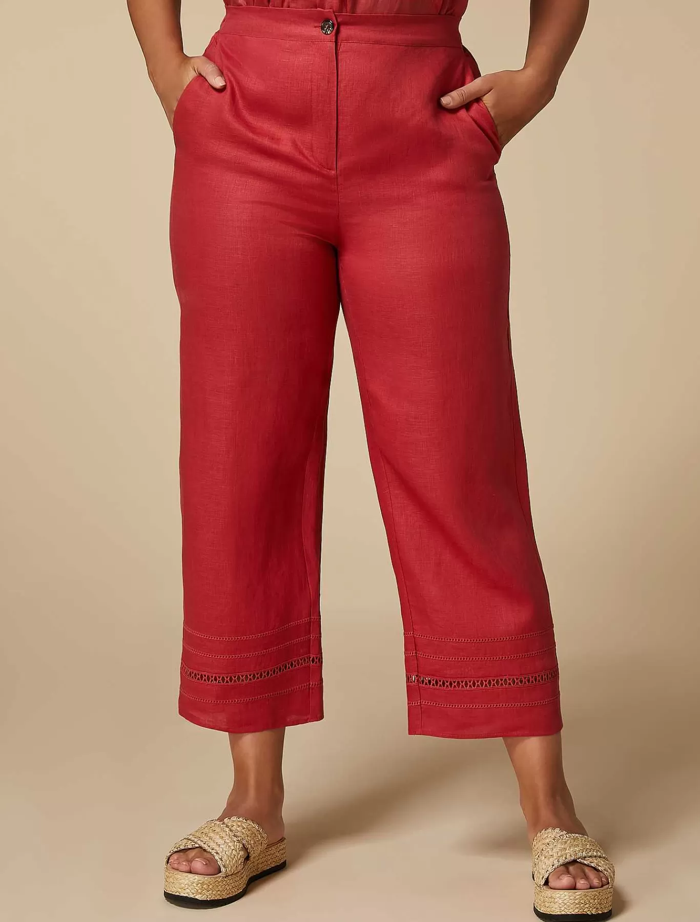 Store Pantalon En Lin Femmes Pantalon