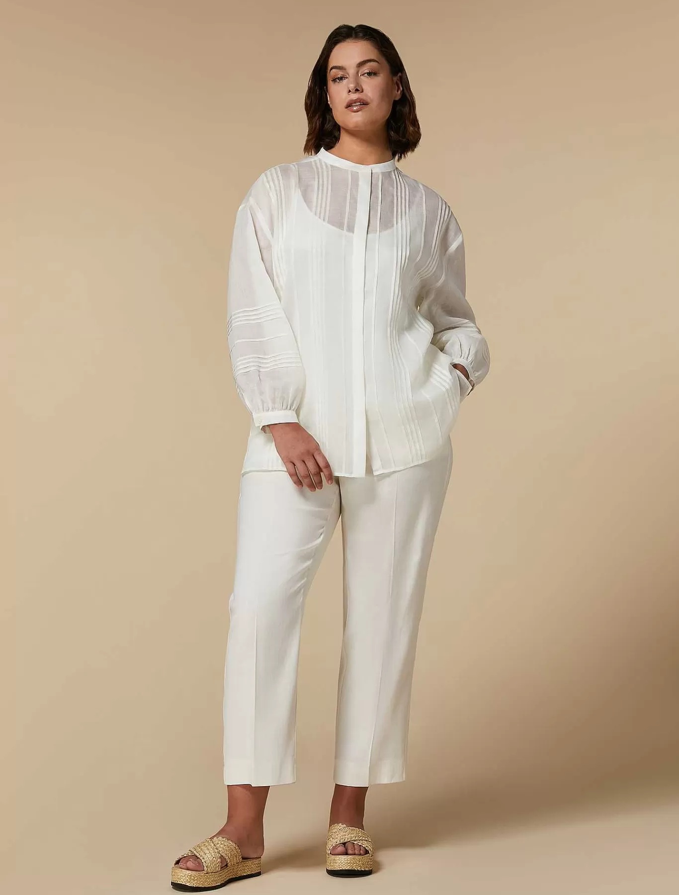Sale Pantalon En Lin Et Coton Femmes Pantalon