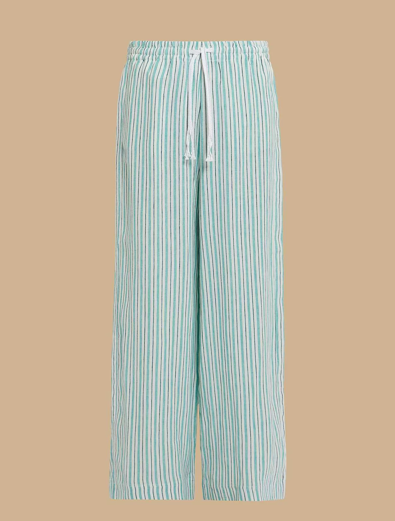 Outlet Pantalon En Lin Teint En Fil Femmes Pantalon