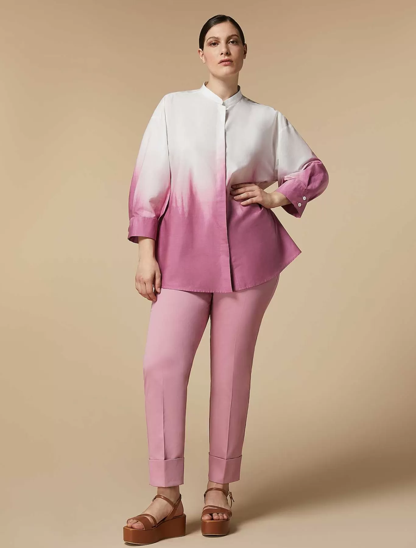 Clearance Pantalon En Satin De Coton Femmes Pantalon