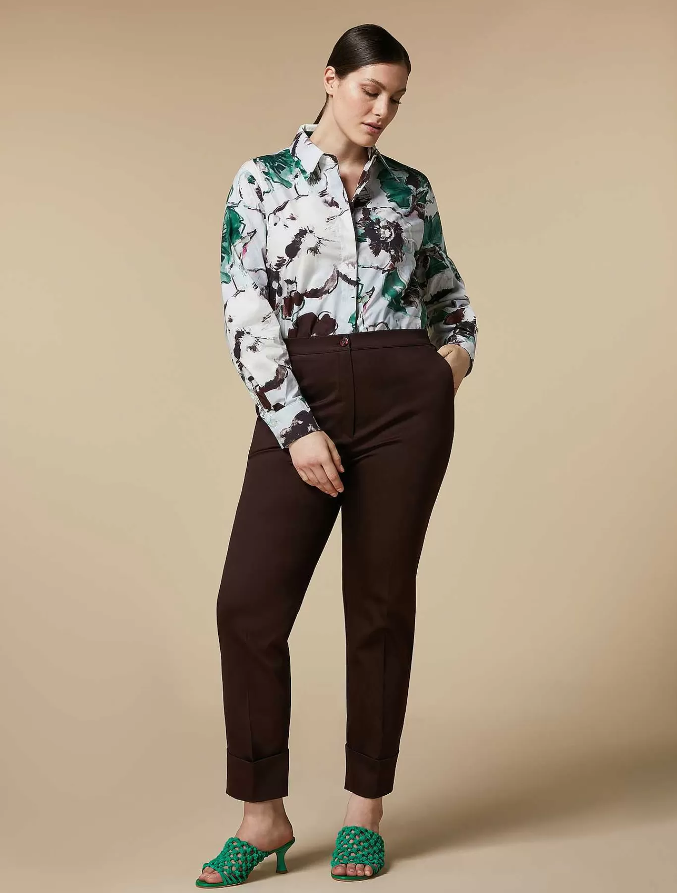 Outlet Pantalon En Satin De Coton Femmes Pantalon