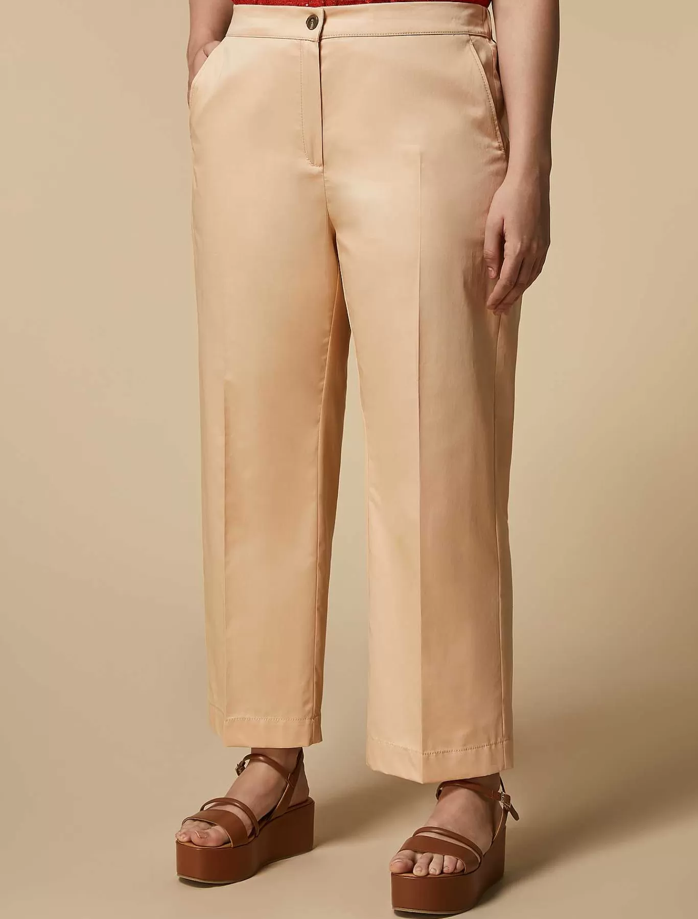 Best Pantalon En Satin De Coton Femmes Pantalon