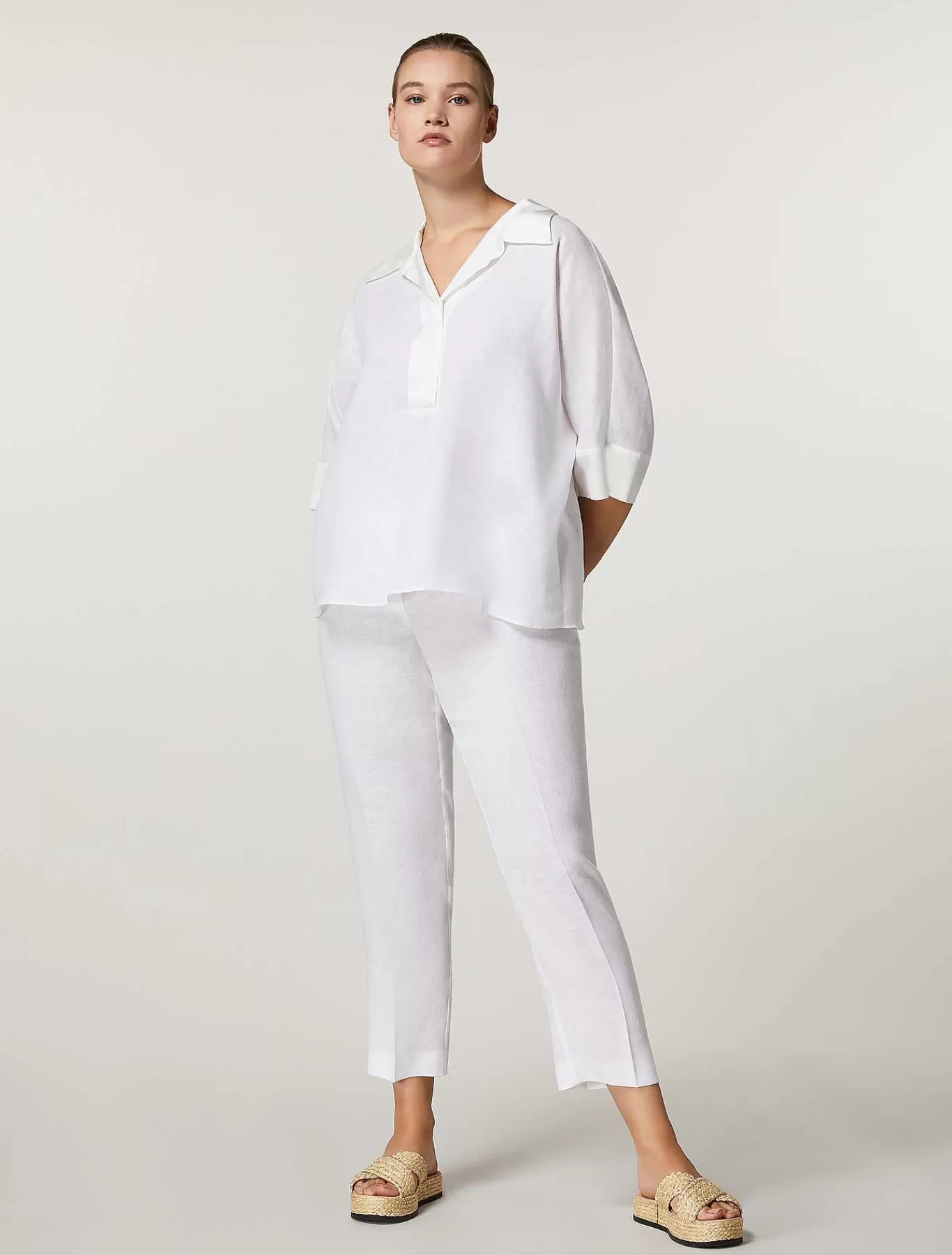 Fashion Pantalon En Tissu De Lin Femmes Pantalon