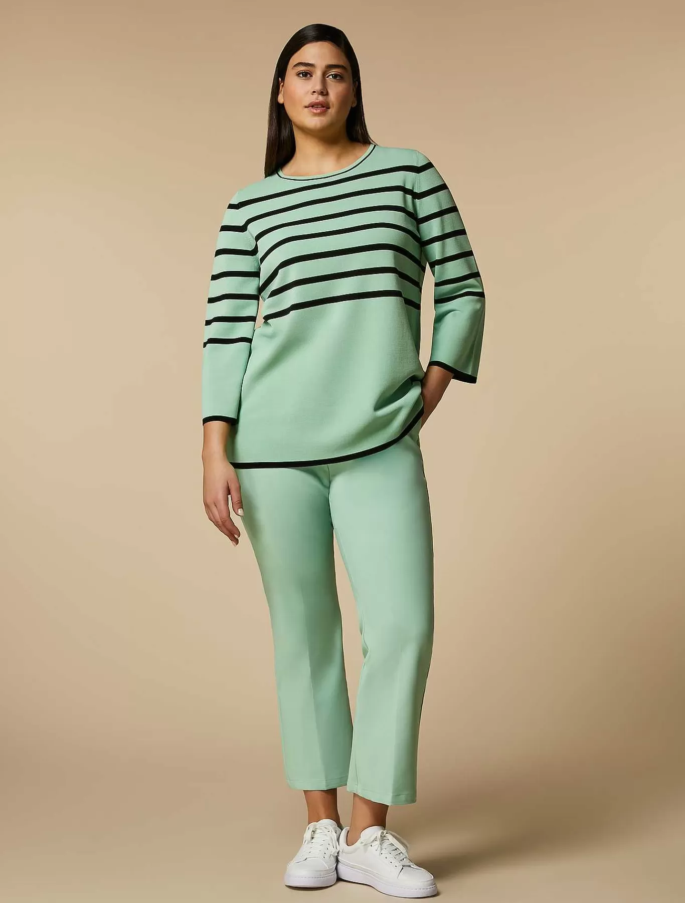 Shop Pantalon Evase En Coton Melange Femmes Pantalon