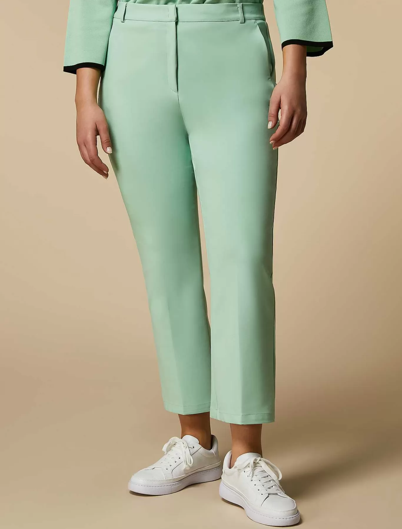 Shop Pantalon Evase En Coton Melange Femmes Pantalon