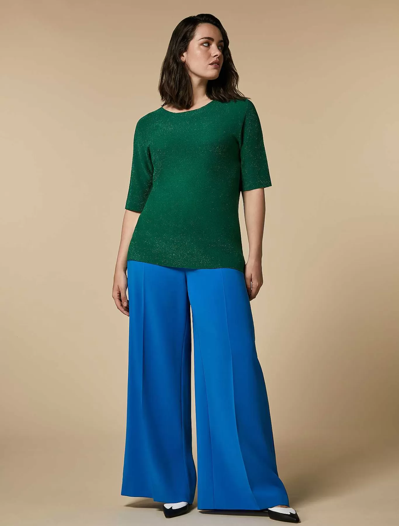 Store Pantalon Palazzo En Cady Triacetate Femmes Pantalon