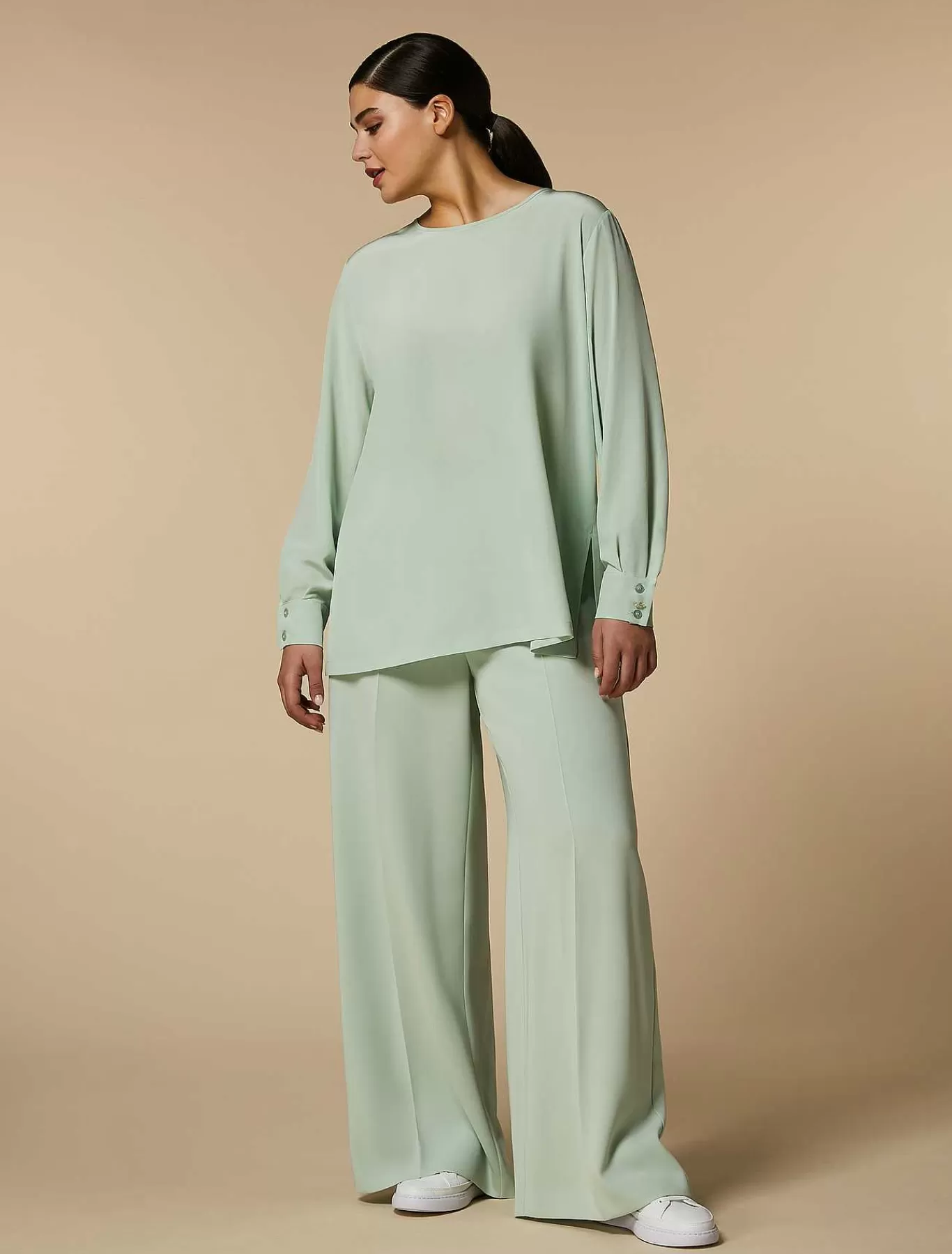 Fashion Pantalon Palazzo En Cady Triacetate Femmes Pantalon