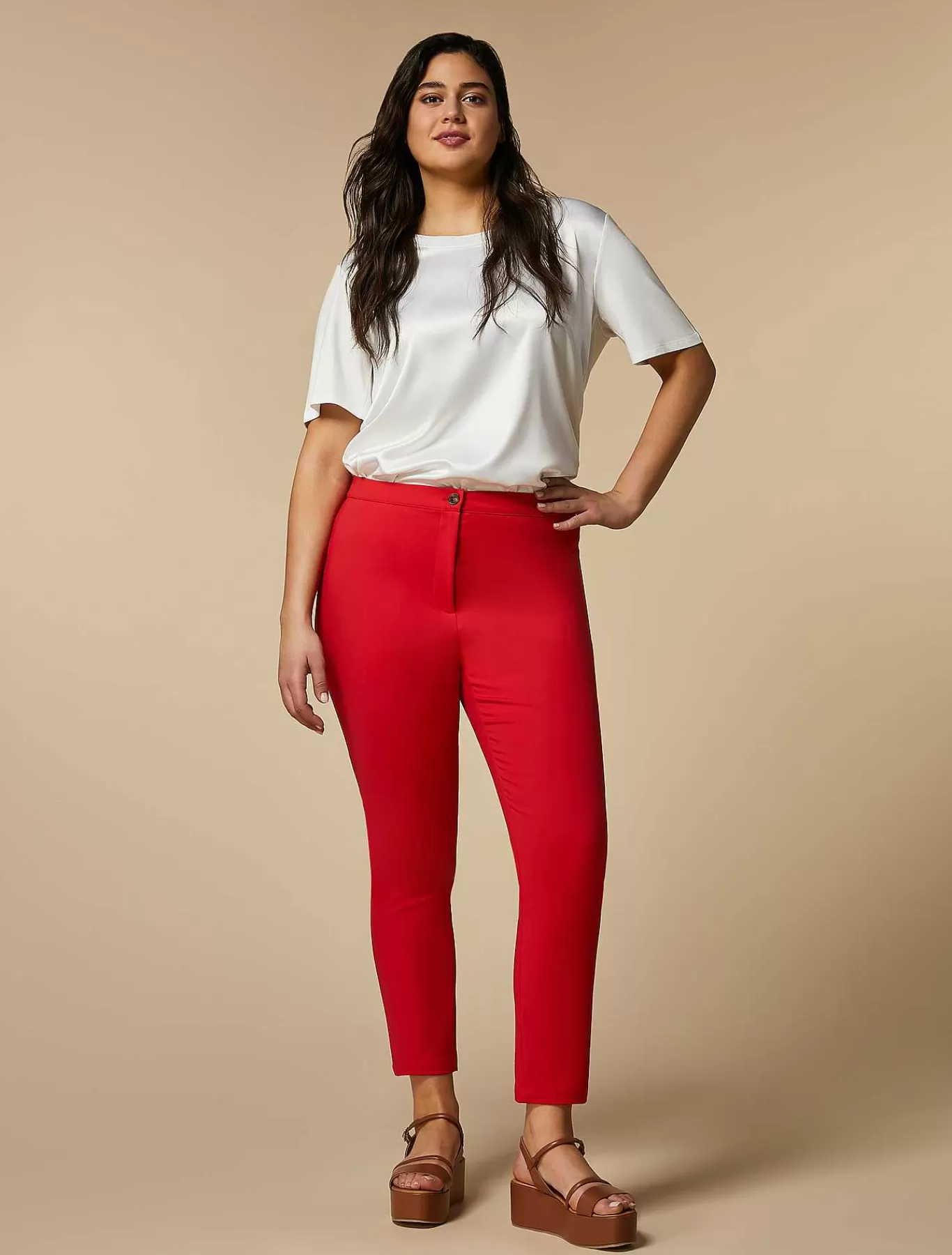 Cheap Pantalon Slim En Toile De Coton Femmes Pantalon