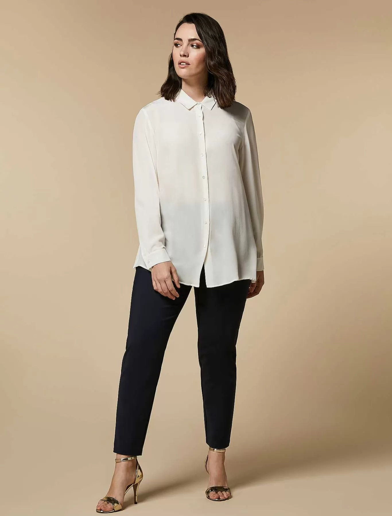 Store Pantalon Slim En Toile De Coton Femmes Pantalon