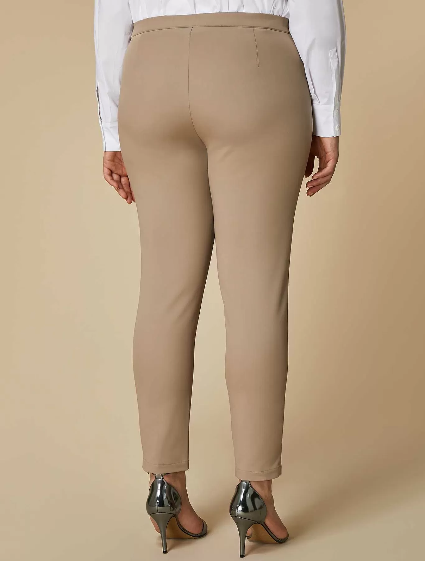 Clearance Pantalon Slim En Toile De Coton Femmes Pantalon