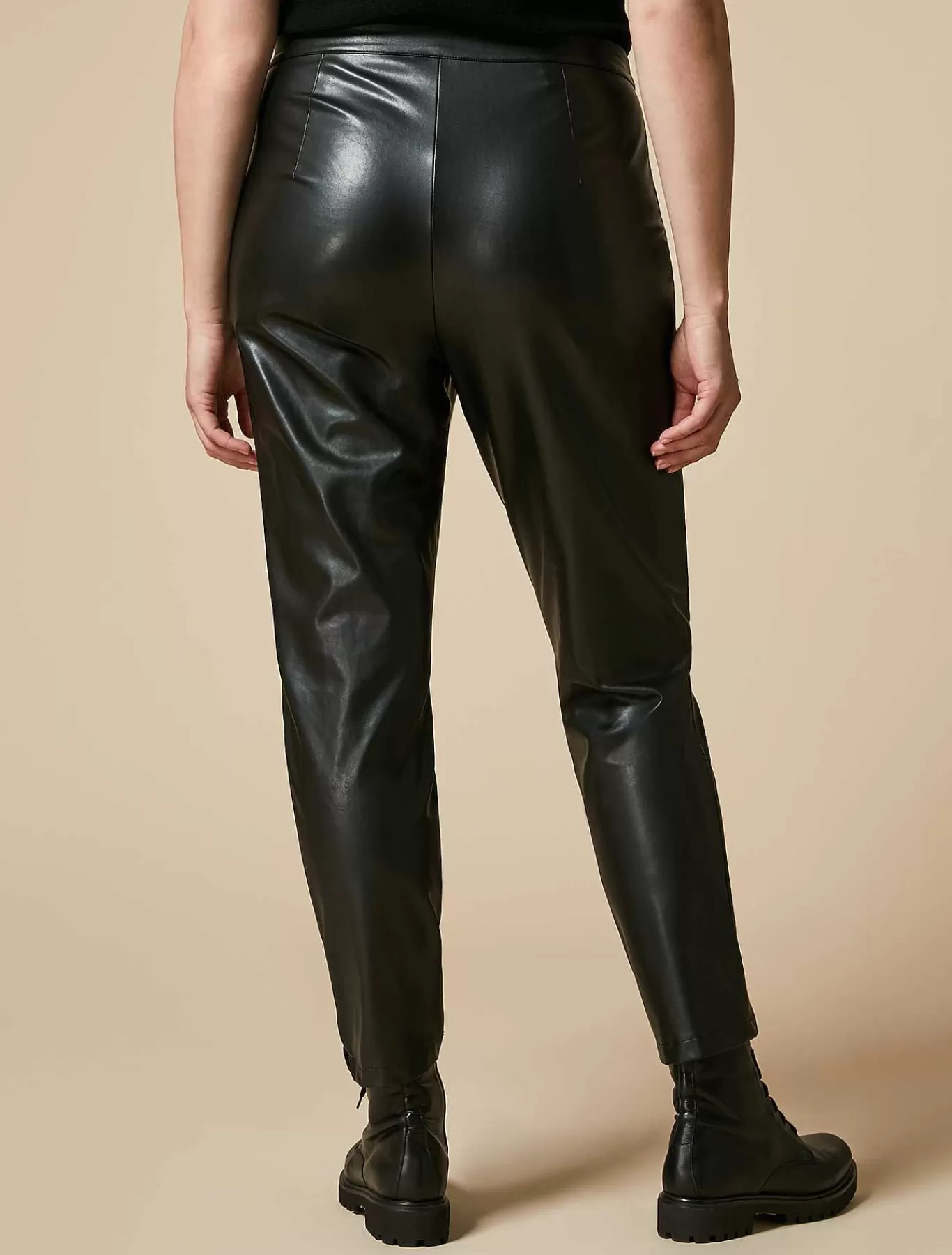 Shop Pantalon Slim Fit En Tissu Enduit Femmes Pantalon