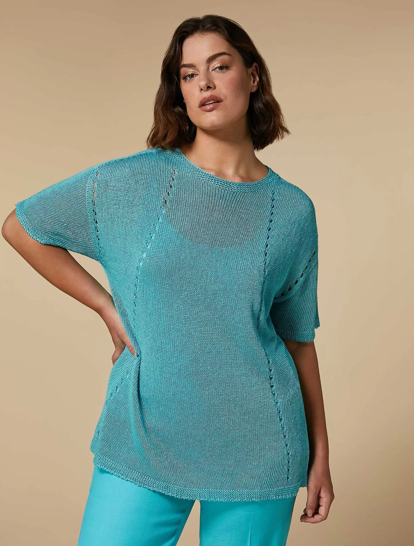 Best Sale Pull Cordonnet En Lin Et Viscose Femmes Tricots