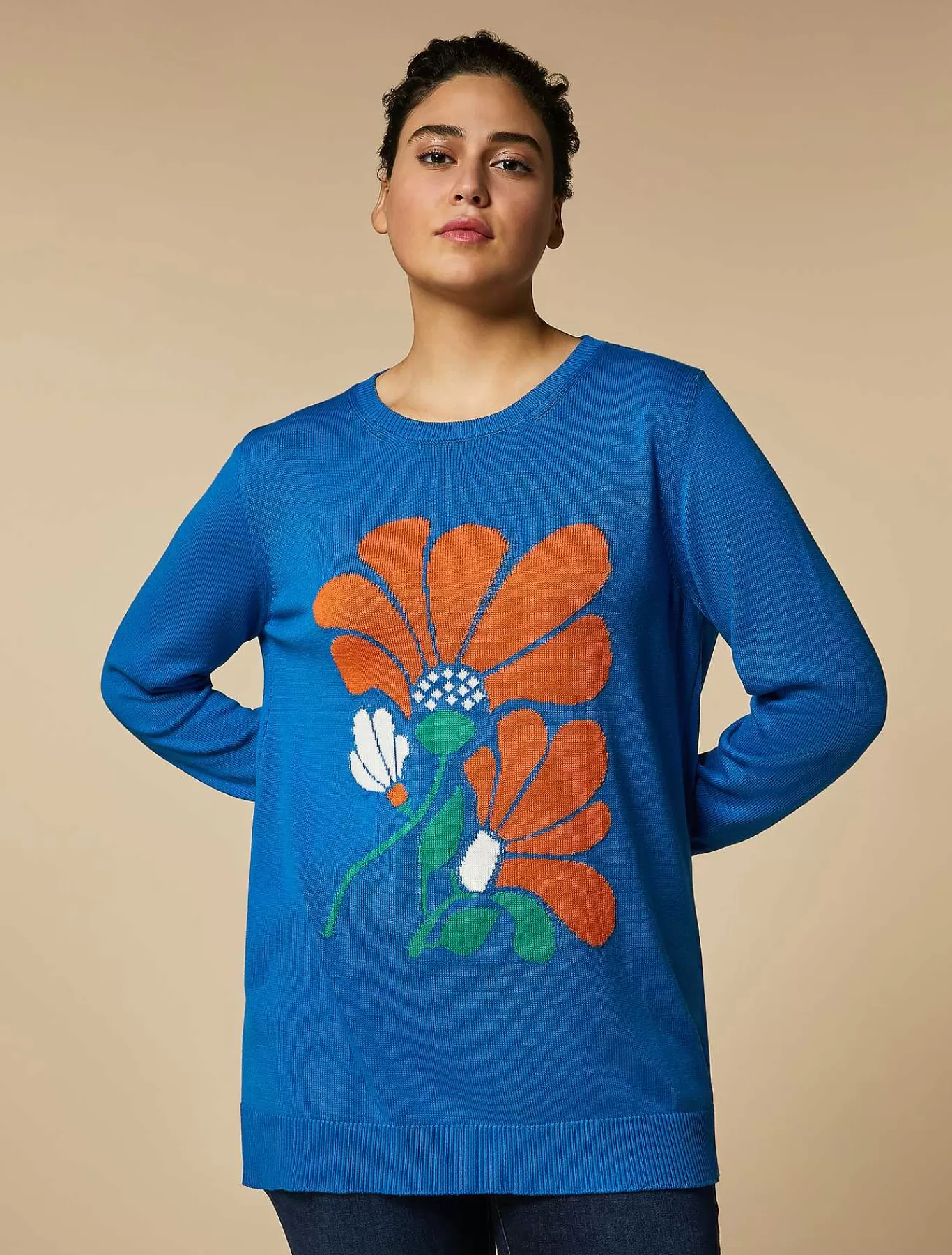 Online Pull En Coton Tricote Jacquard Femmes Tricots