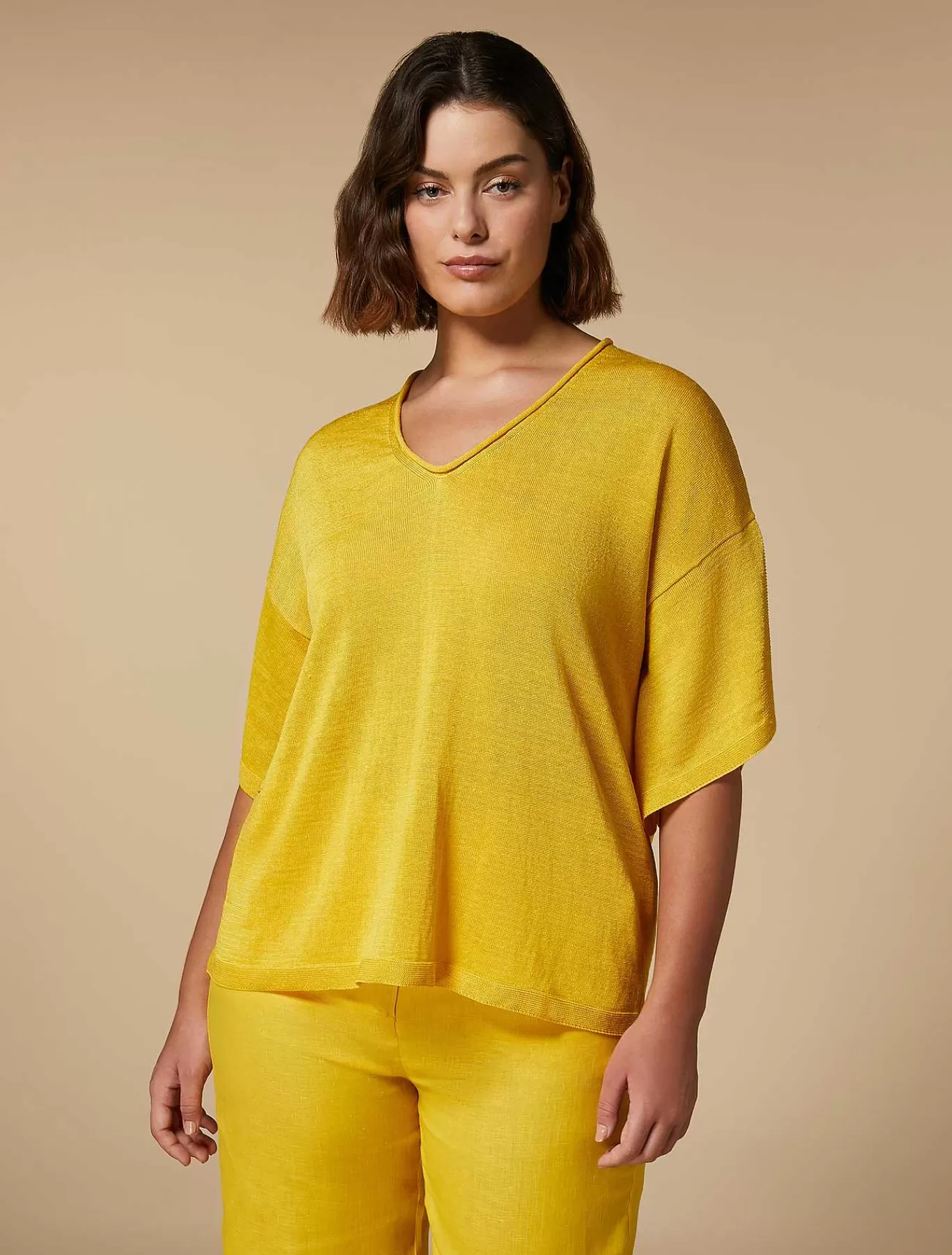 Hot Pull En Fil De Lin Et Viscose Femmes Tricots