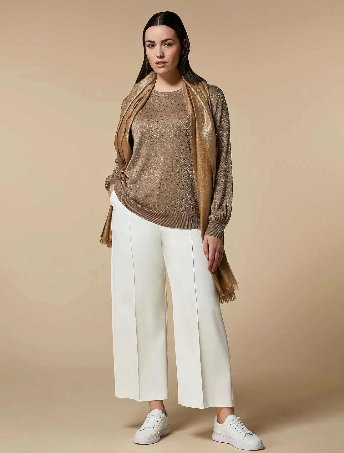Store Pull En Viscose Orne De Strass Femmes Tricots