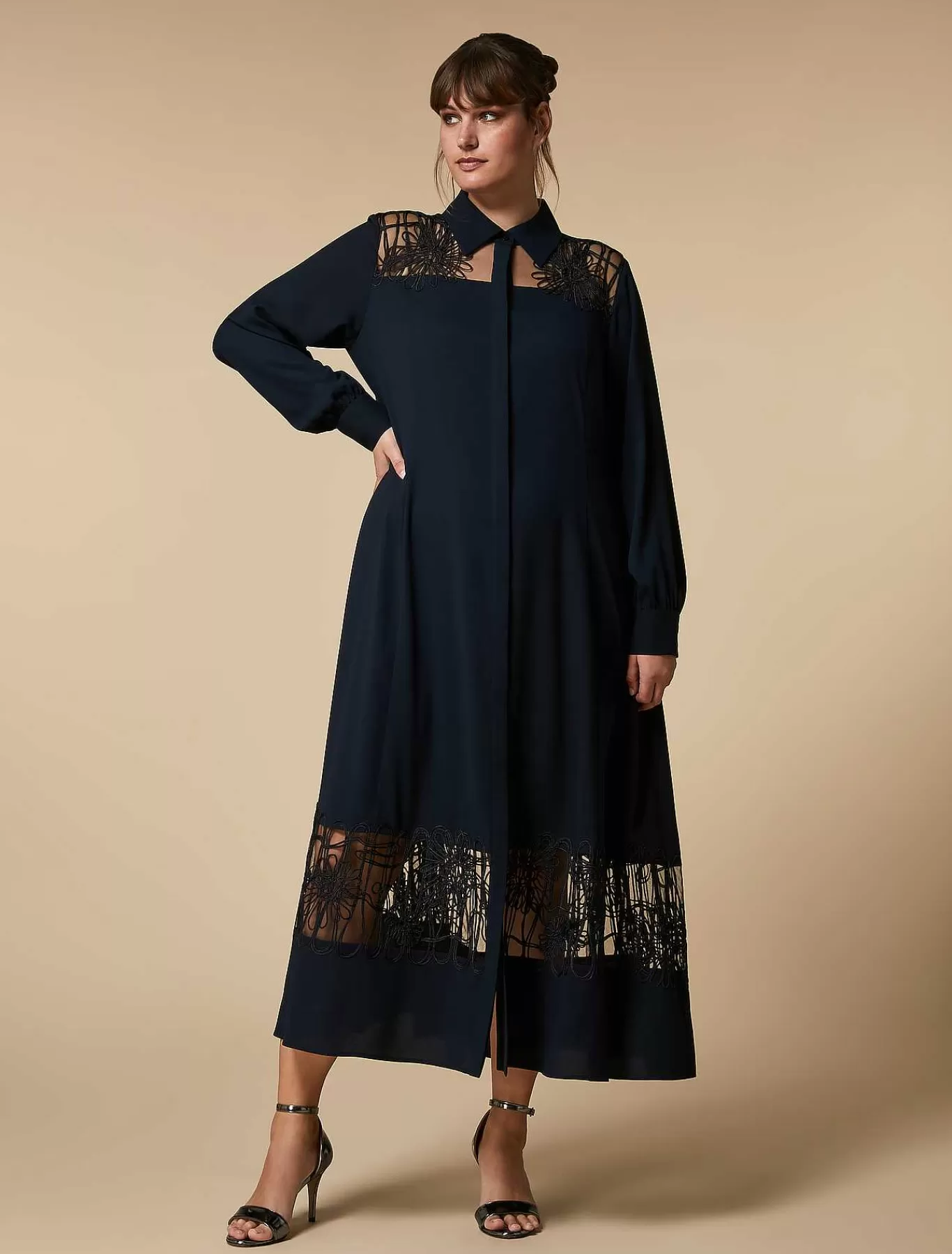 Best Robe Chemise En Crepe Brodee Femmes Robes
