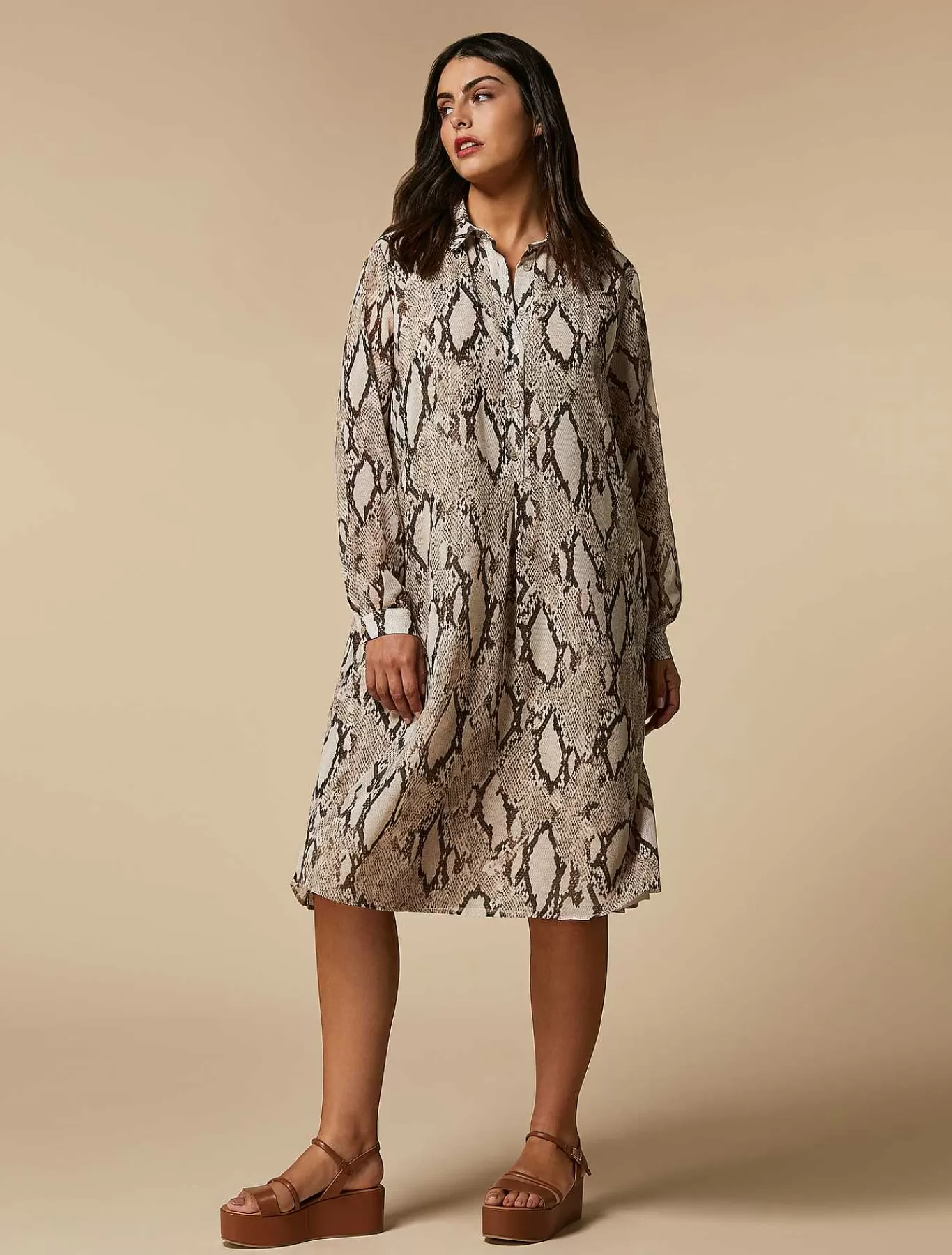 Cheap Robe Chemise En Georgette Imprimee Femmes Robes