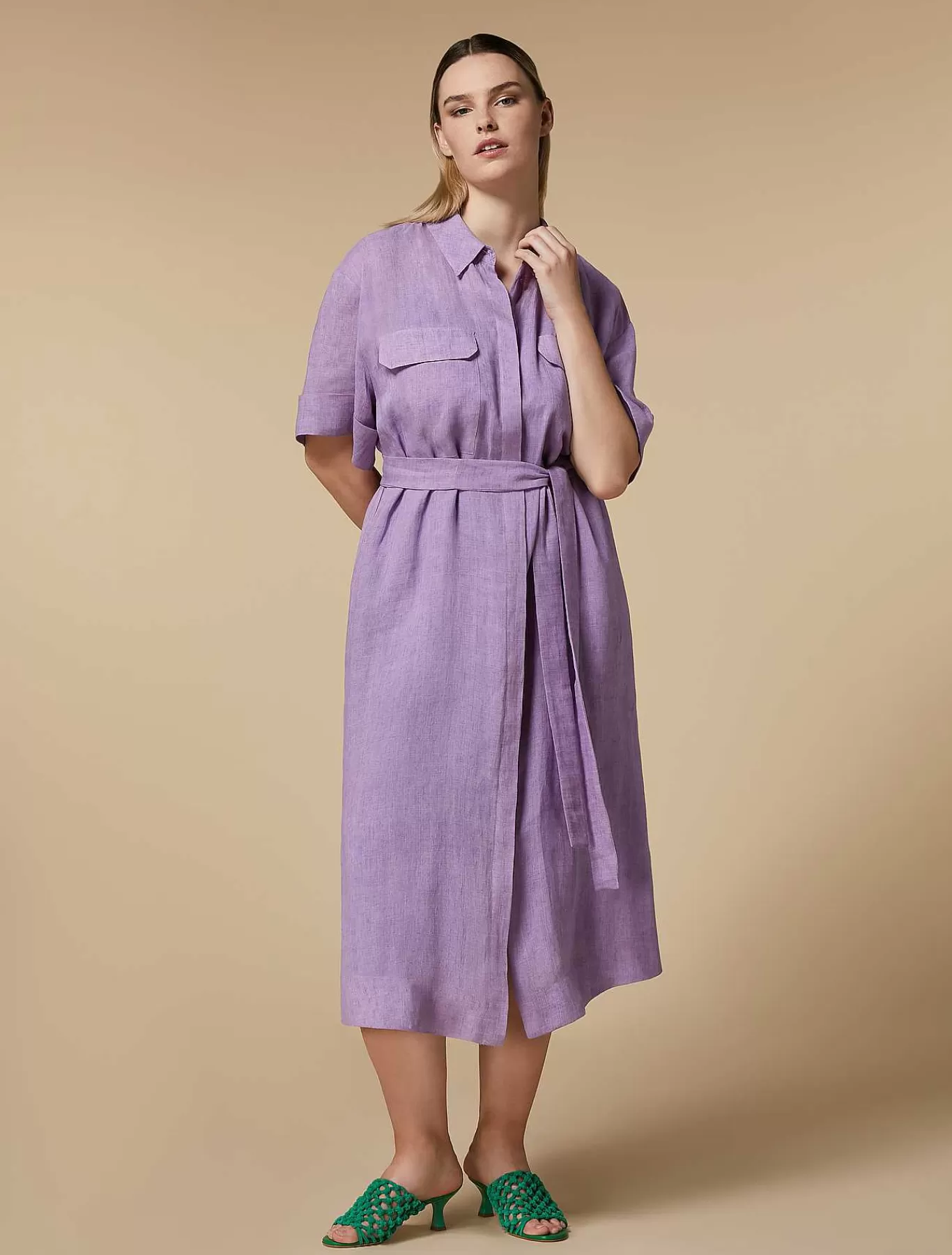 Online Robe Chemise En Lin Femmes Robes