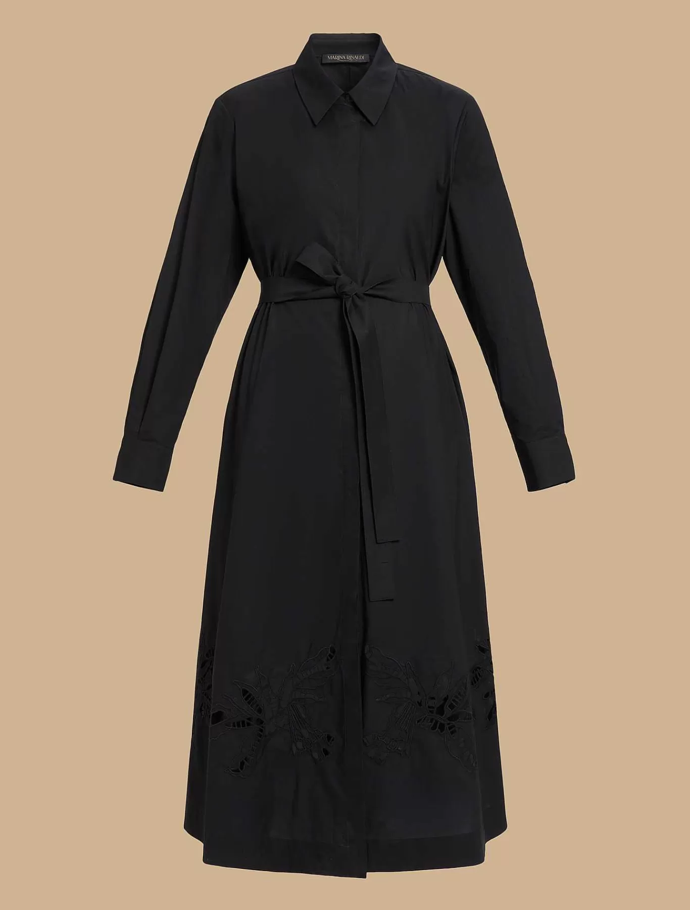 Outlet Robe Chemise En Popeline Brodee Femmes Robes