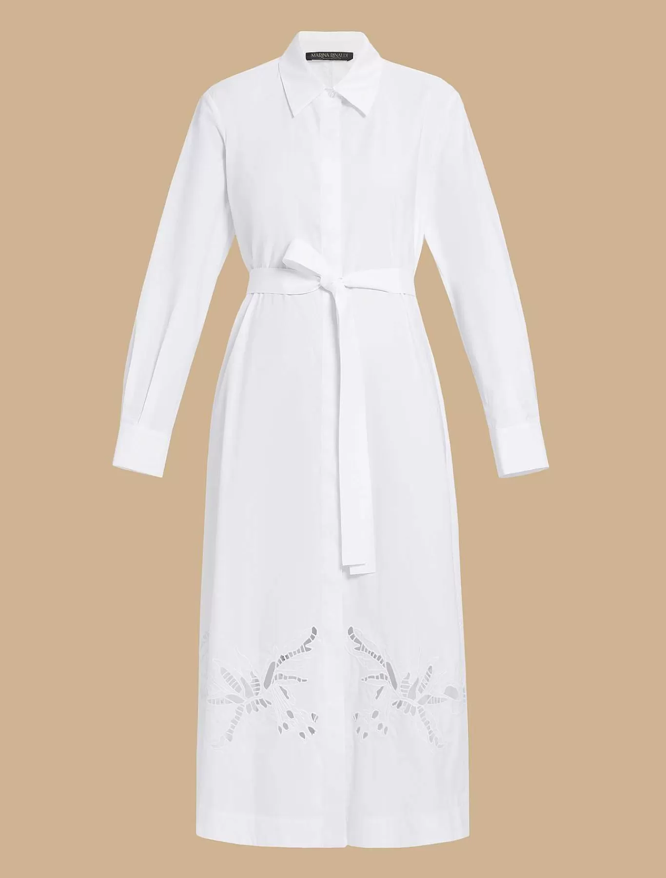 Outlet Robe Chemise En Popeline Brodee Femmes Robes