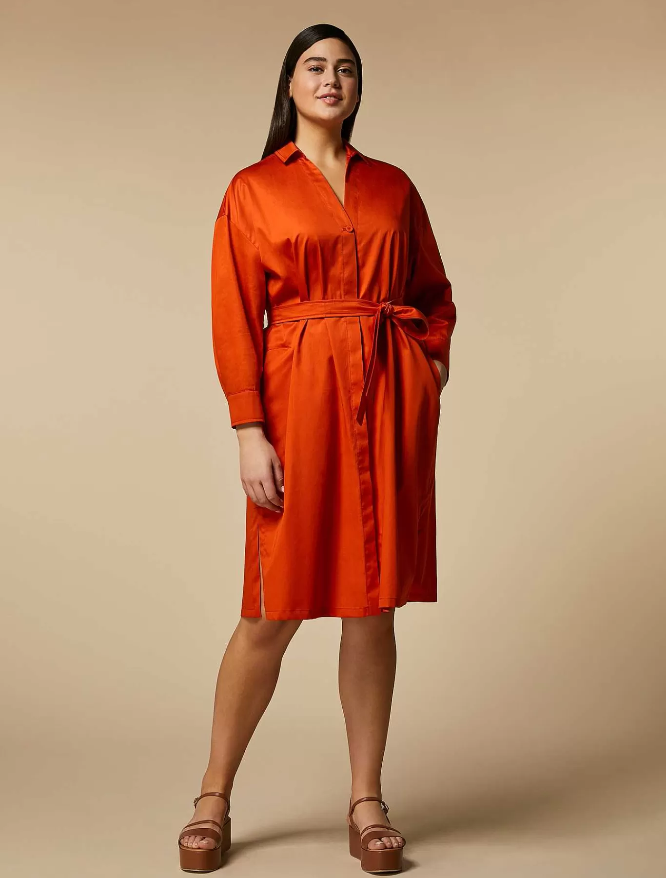Cheap Robe Chemise En Satin De Coton Femmes Robes
