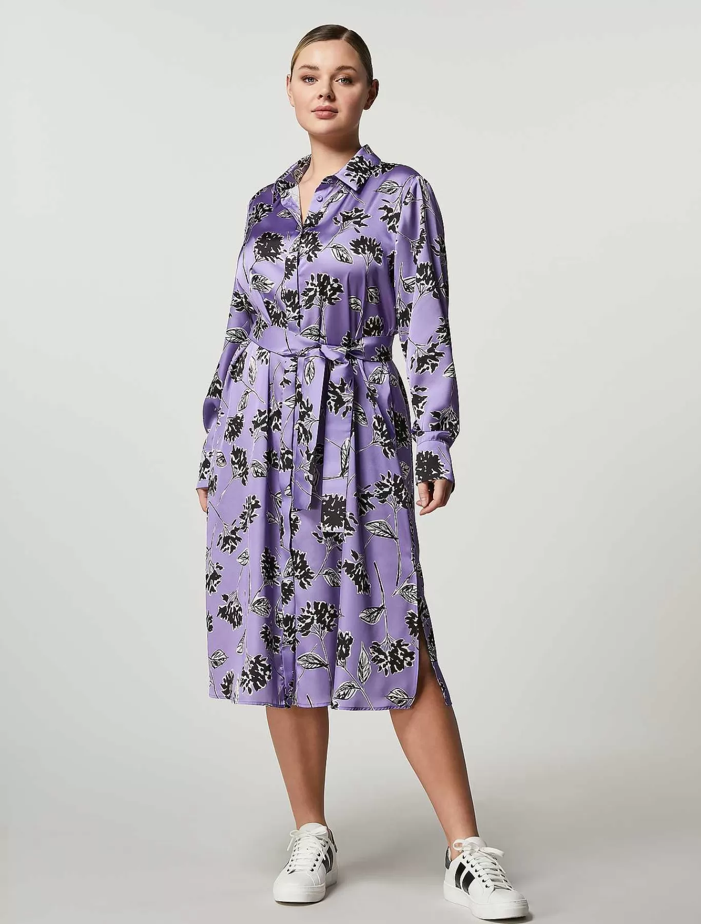 Store Robe Chemise En Satin Imprime Femmes Robes