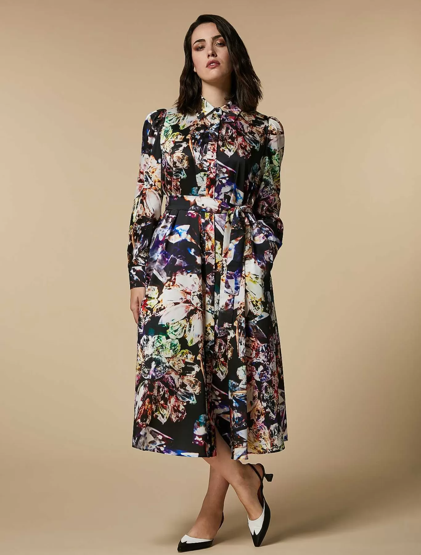 Shop Robe Chemise En Serge Imprime Femmes Robes