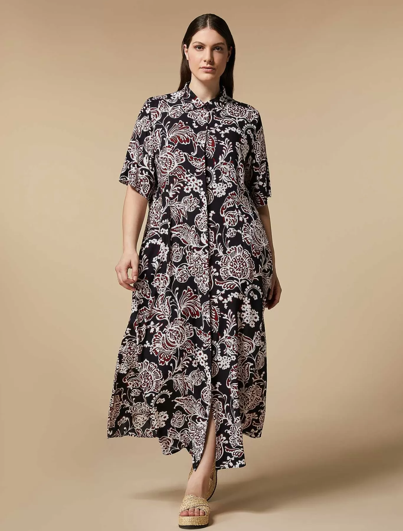 Shop Robe Chemise En Viscose Imprimee Femmes Robes
