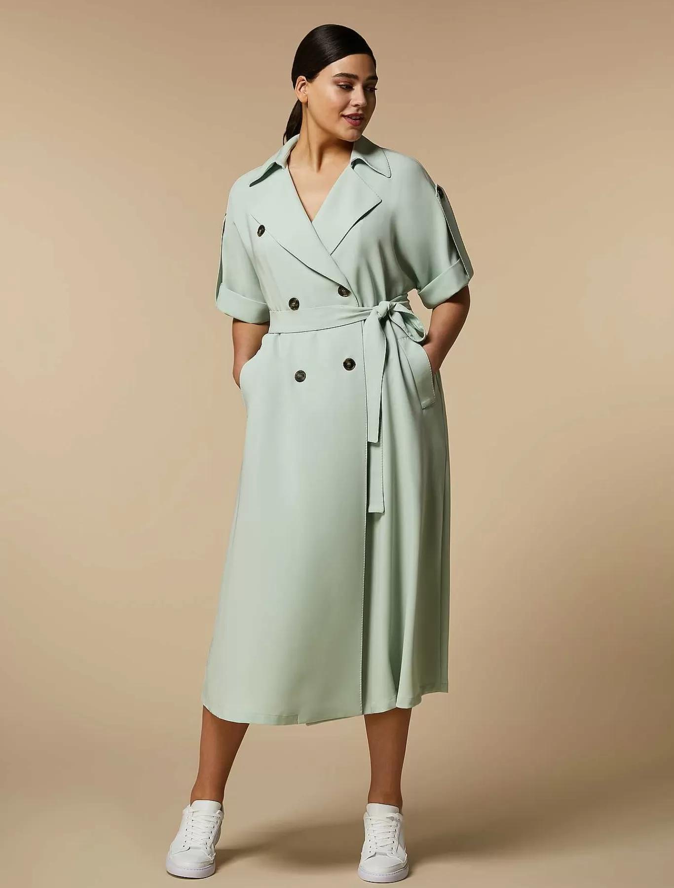 Flash Sale Robe En Cady A Double Boutonnage En Triacetate Femmes Robes