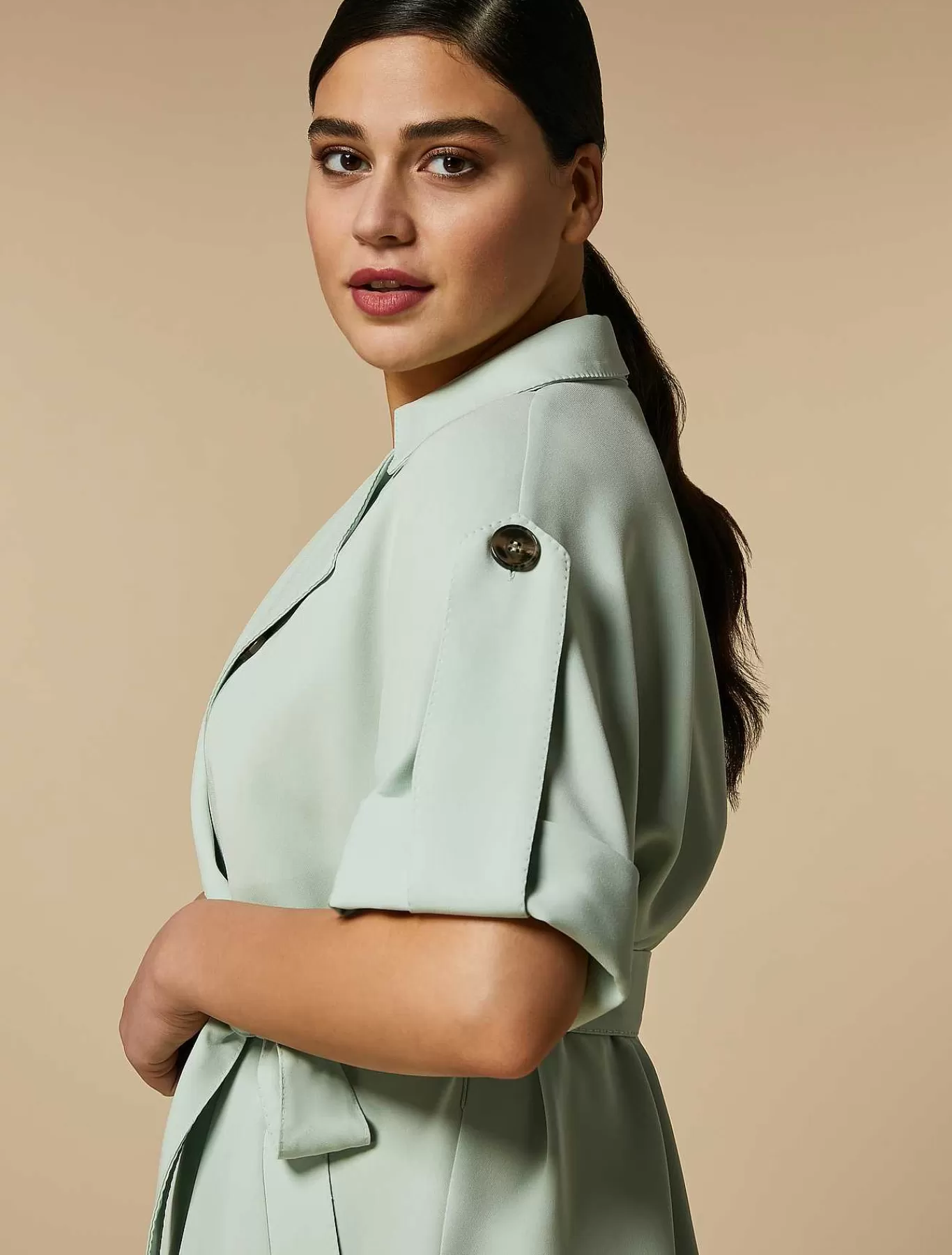 Flash Sale Robe En Cady A Double Boutonnage En Triacetate Femmes Robes