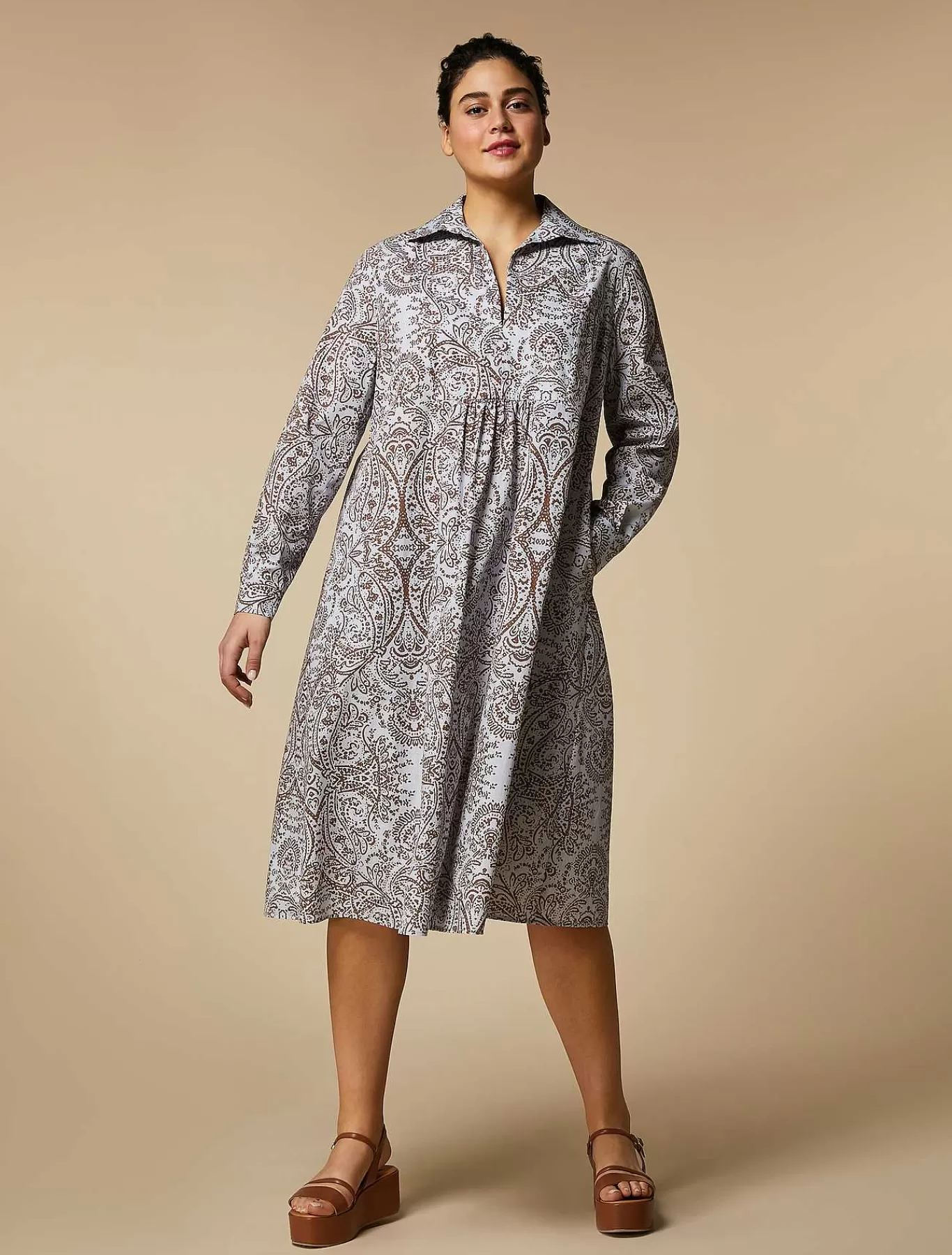 Sale Robe En Popeline De Coton Imprimee Femmes Robes