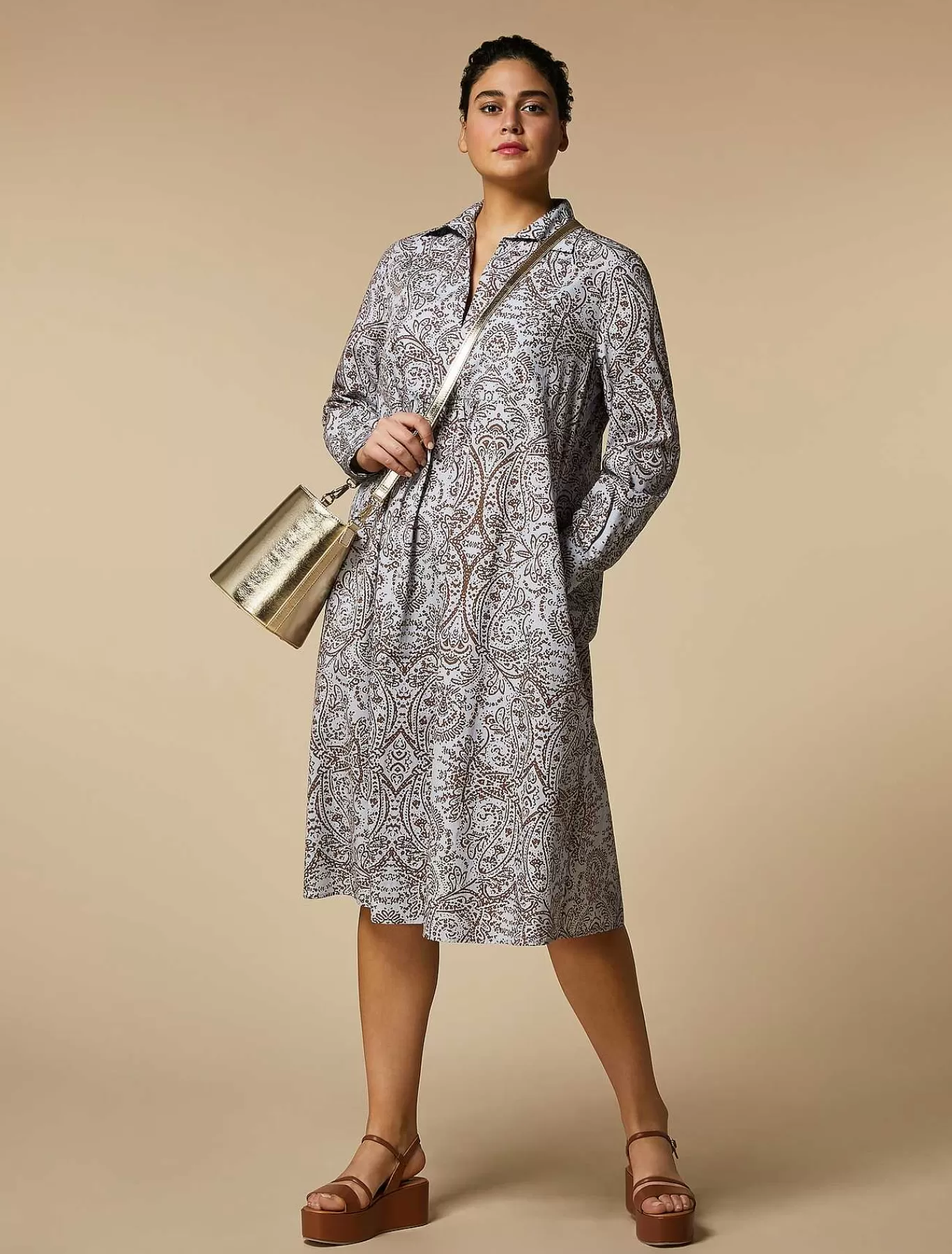 Sale Robe En Popeline De Coton Imprimee Femmes Robes
