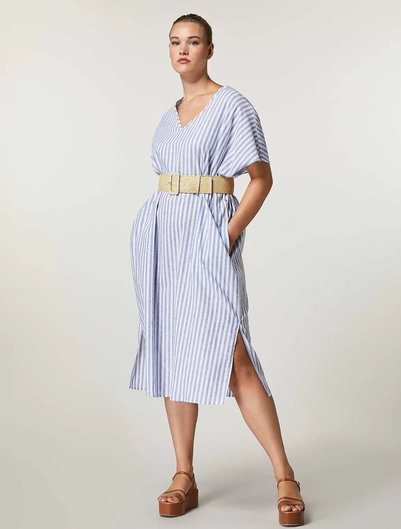 Outlet Robe En Toile De Lin Et De Coton Femmes Robes
