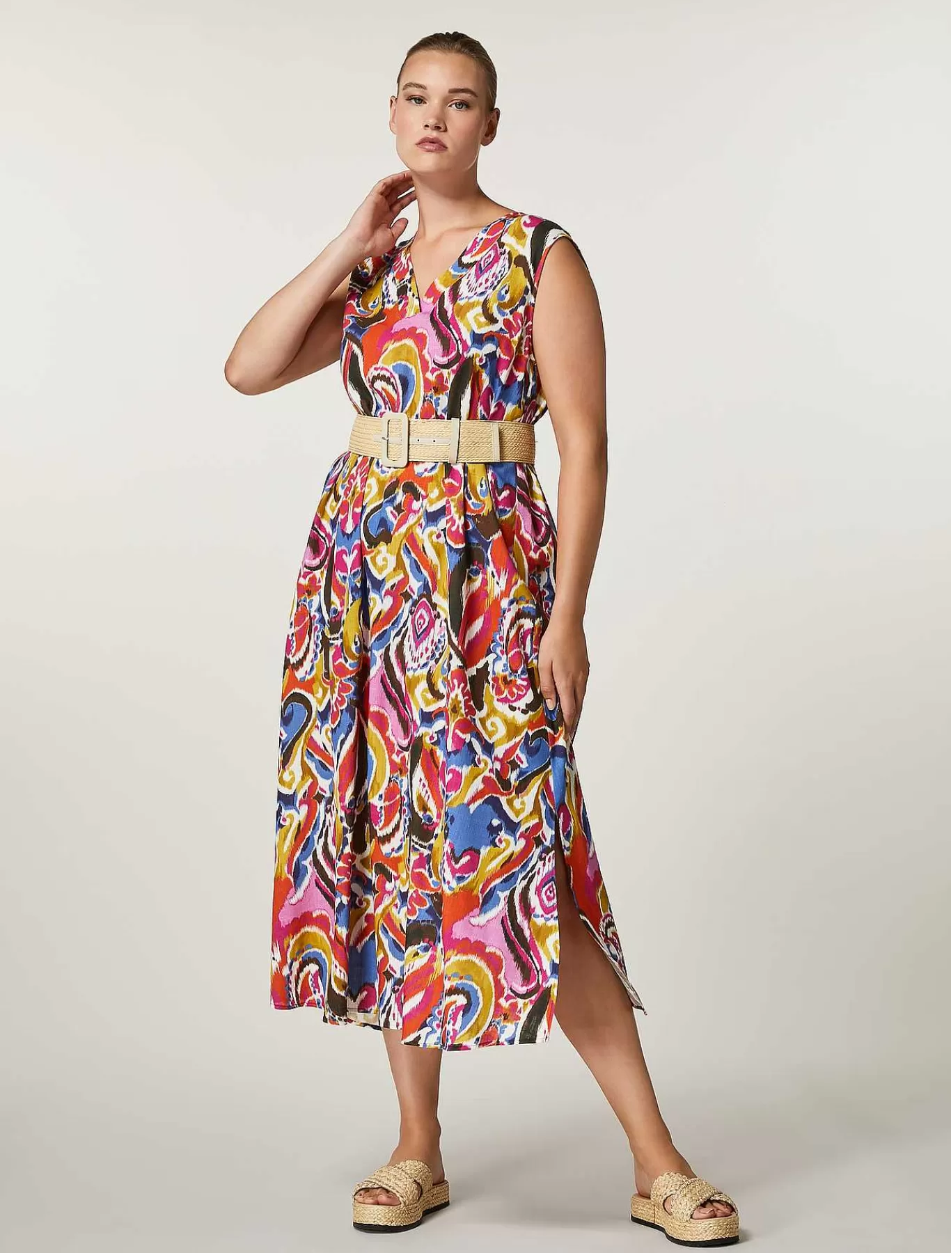 Shop Robe En Toile De Viscose Et De Lin Femmes Robes