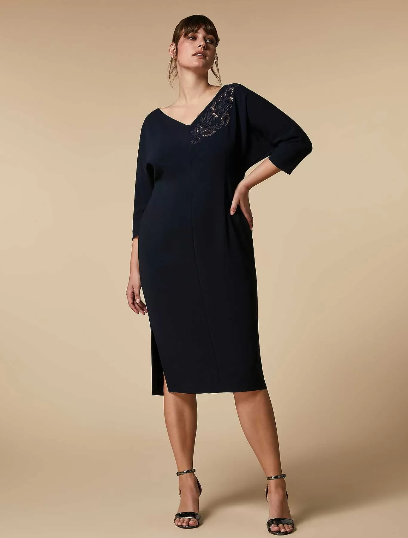 Flash Sale Robe Fourreau En Cady Brodee Femmes Robes