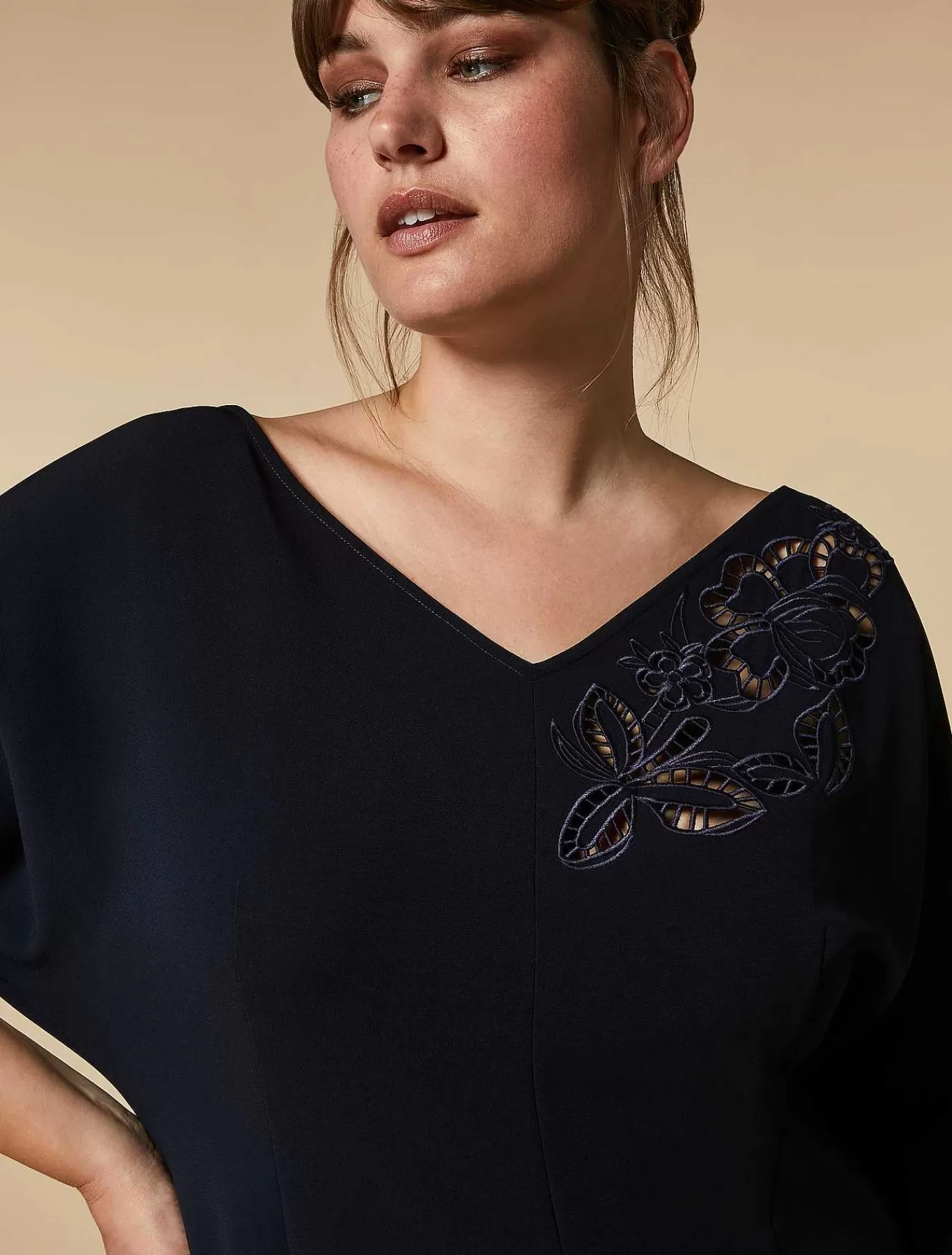 Flash Sale Robe Fourreau En Cady Brodee Femmes Robes