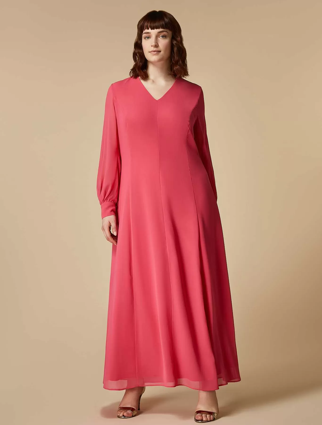 Store Robe Longue En Crepe Georgette Femmes Robes