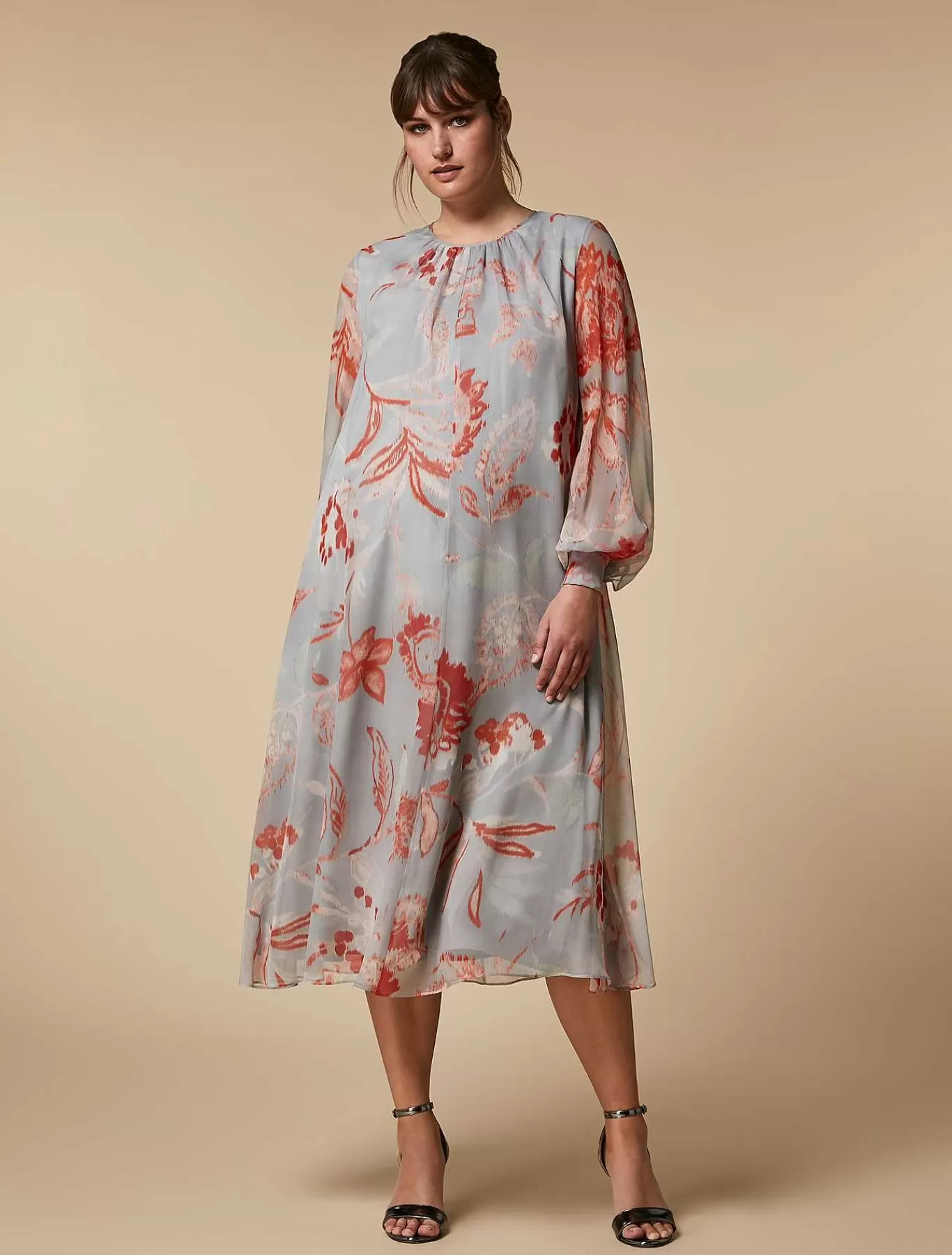 Sale Robe Longue En Georgette Imprimee Femmes Robes