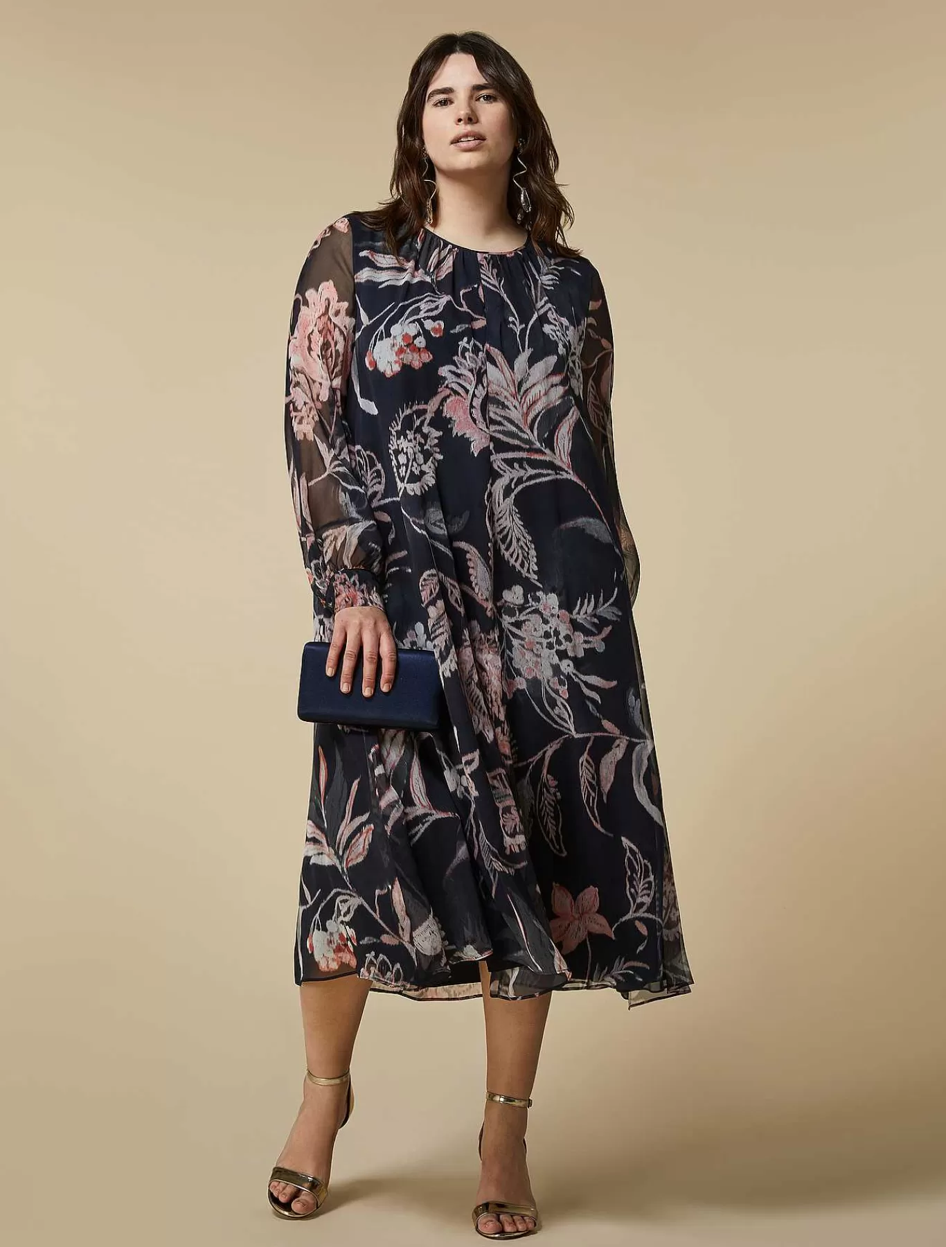 Best Sale Robe Longue En Georgette Imprimee Femmes Robes