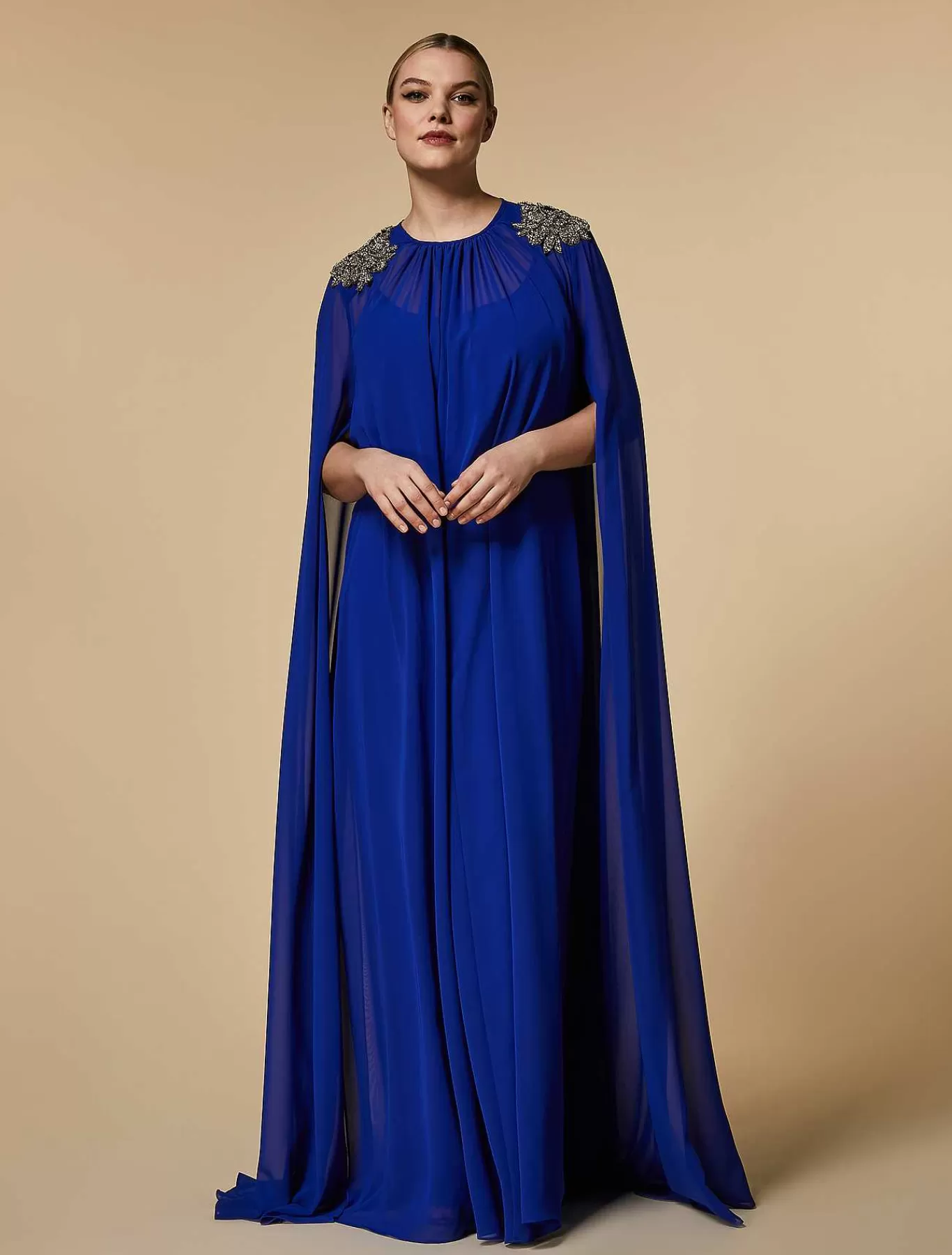 Hot Robe Longue En Georgette Ornee De Strass Femmes Robes