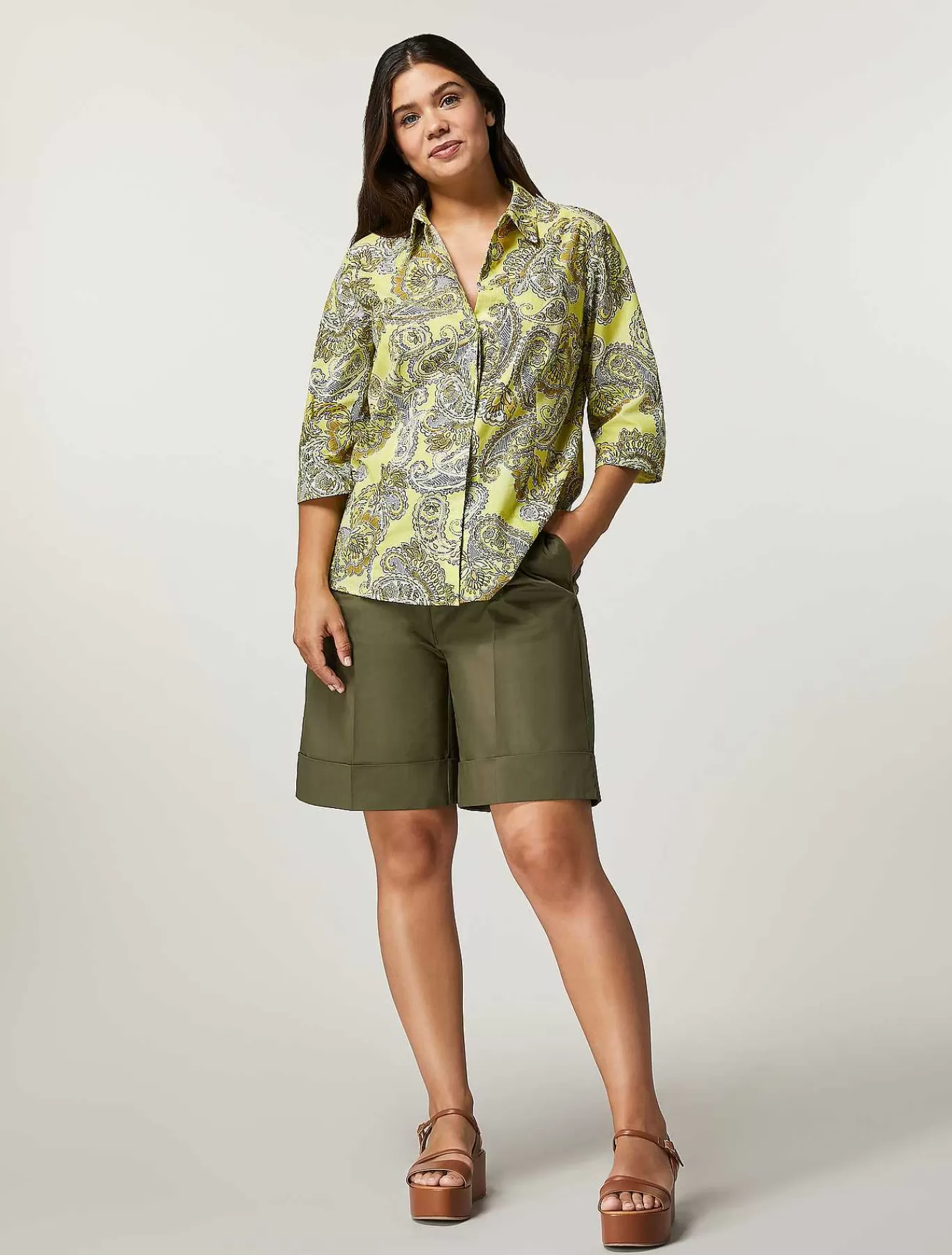 Store Short En Popeline De Coton Femmes Pantalon
