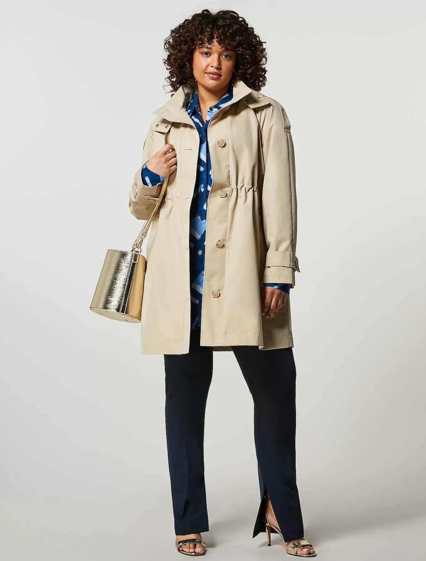 Sale Trench-Coat En Coton Deperlant Femmes Manteaux Et Trenchs