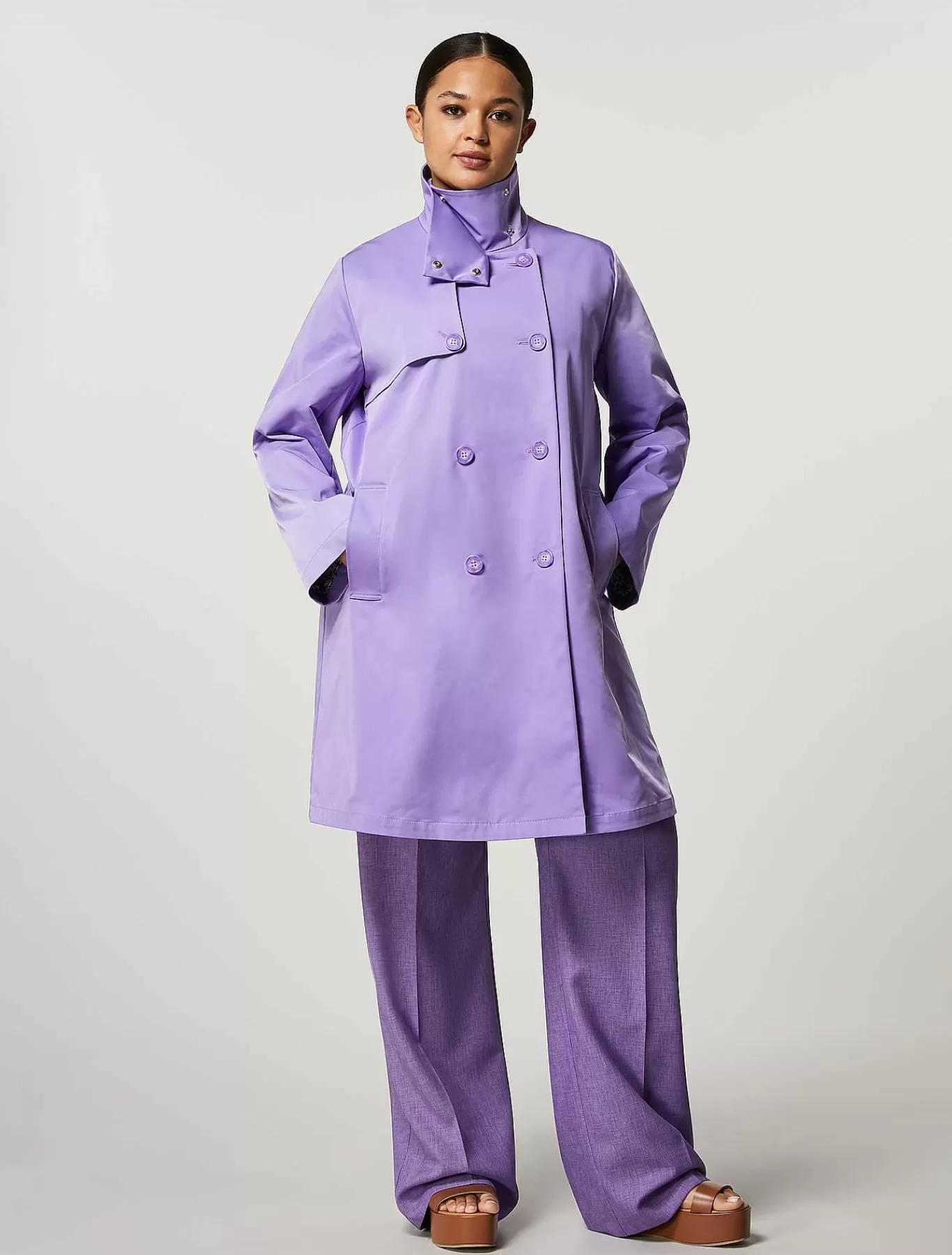 Online Trench-Coat En Gabardine Deperlant Femmes Manteaux Et Trenchs