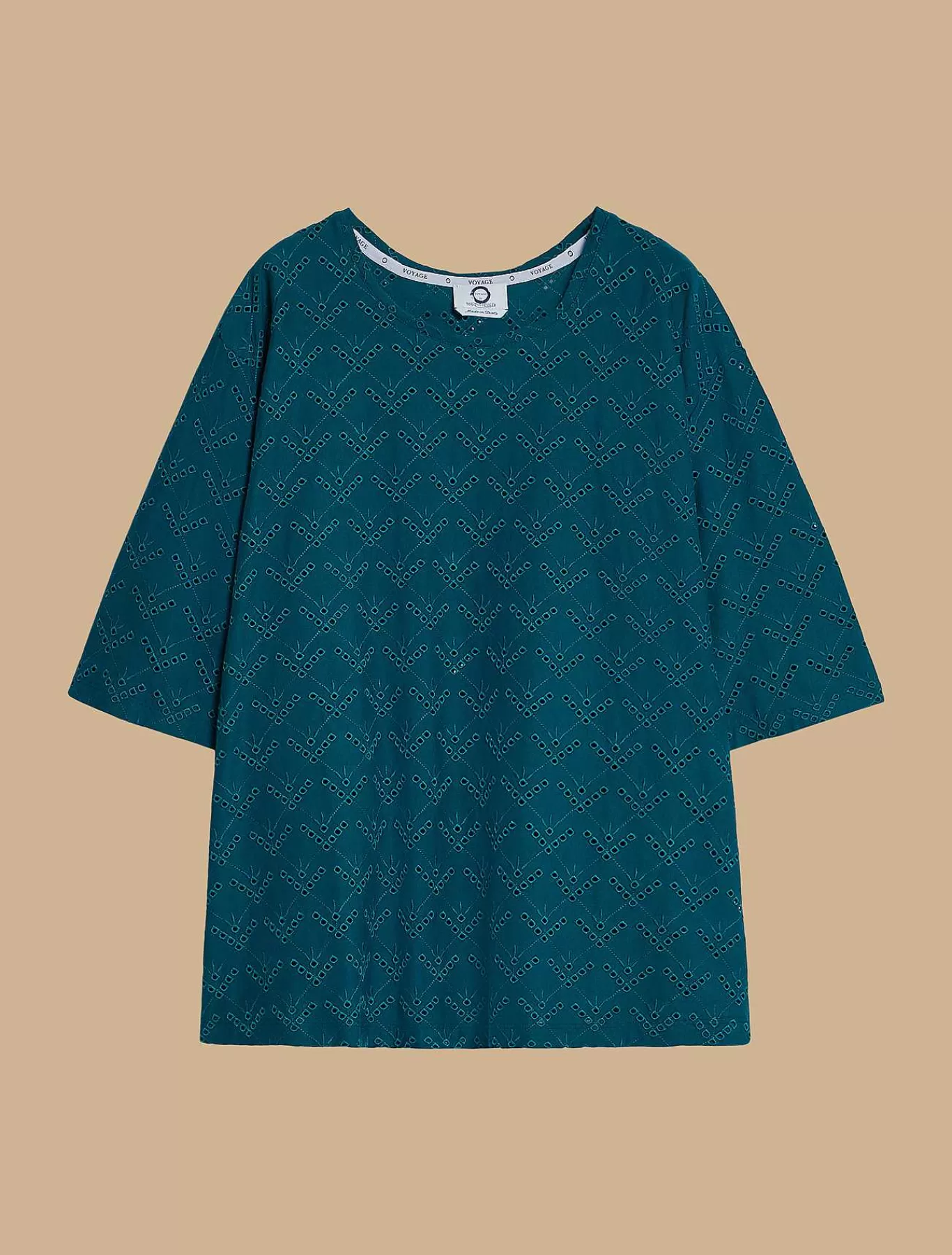 Cheap T-Shirt En Jersey A Broderie Anglaise Femmes Hauts Et T-Shirts