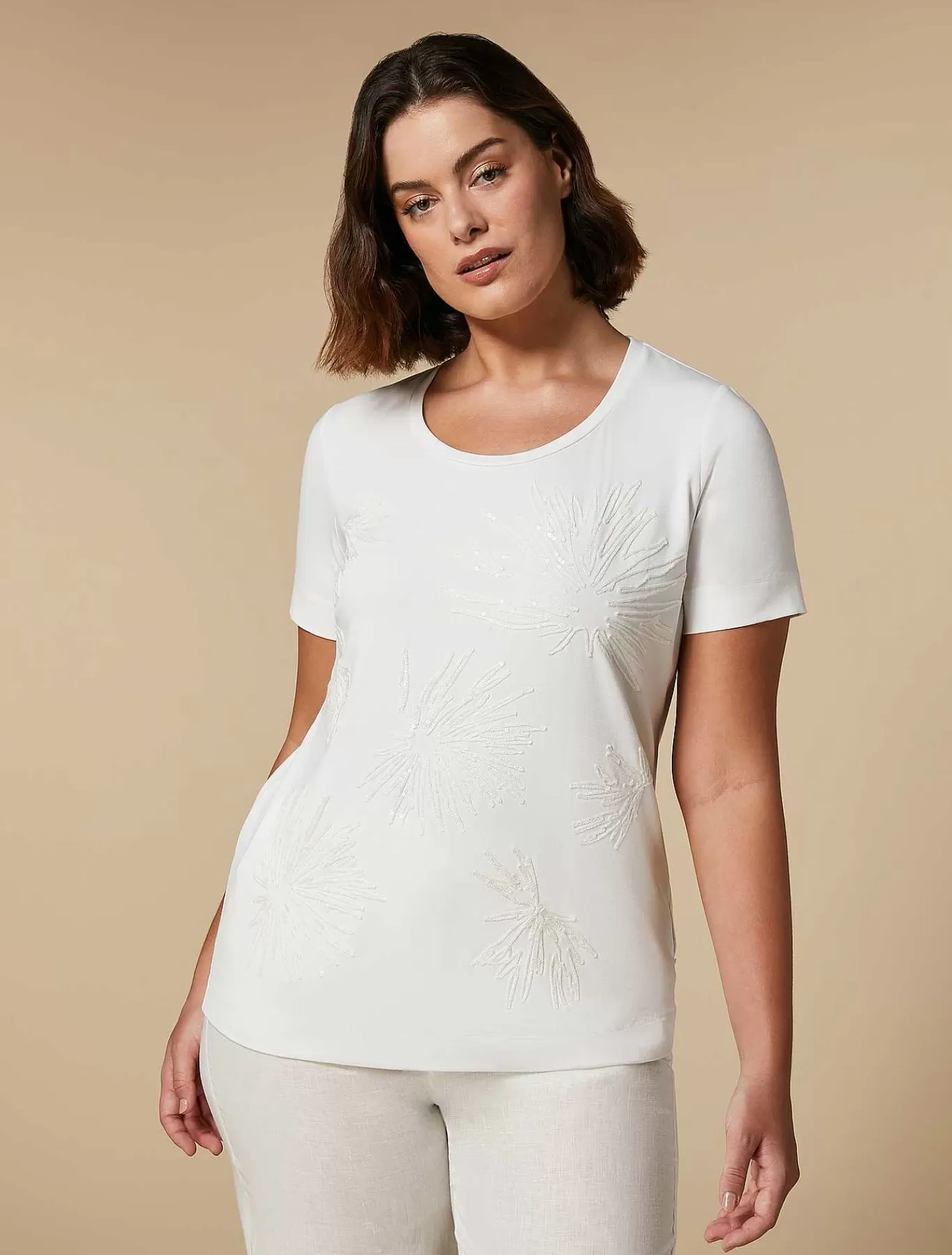 Store T-Shirt En Jersey A Paillettes Femmes Hauts Et T-Shirts