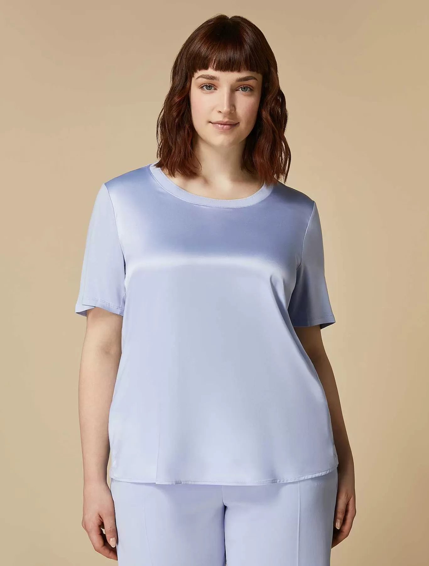 Best Sale T-Shirt En Jersey Et Satin Femmes Hauts Et T-Shirts