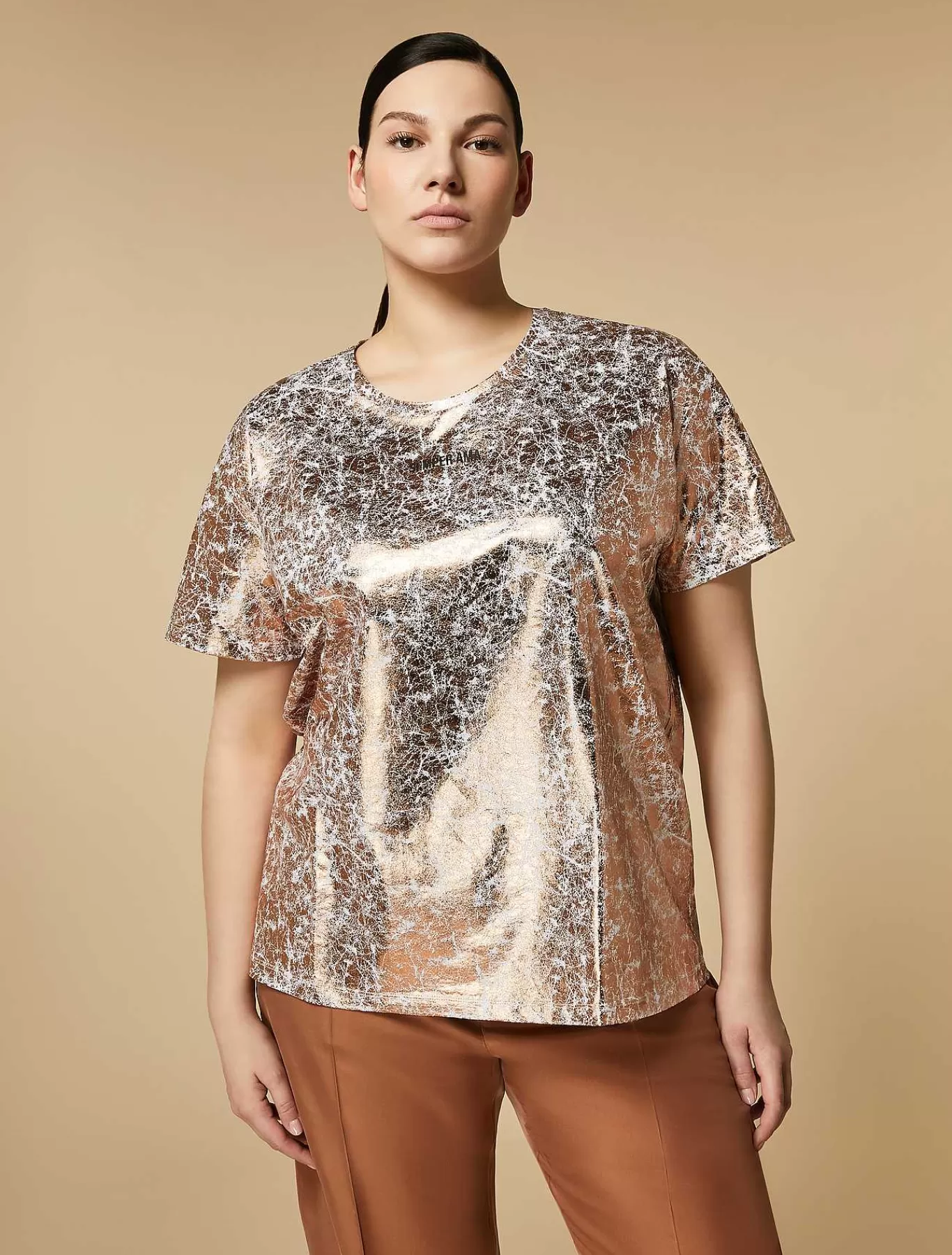 Flash Sale T-Shirt En Jersey Lamine Femmes Hauts Et T-Shirts