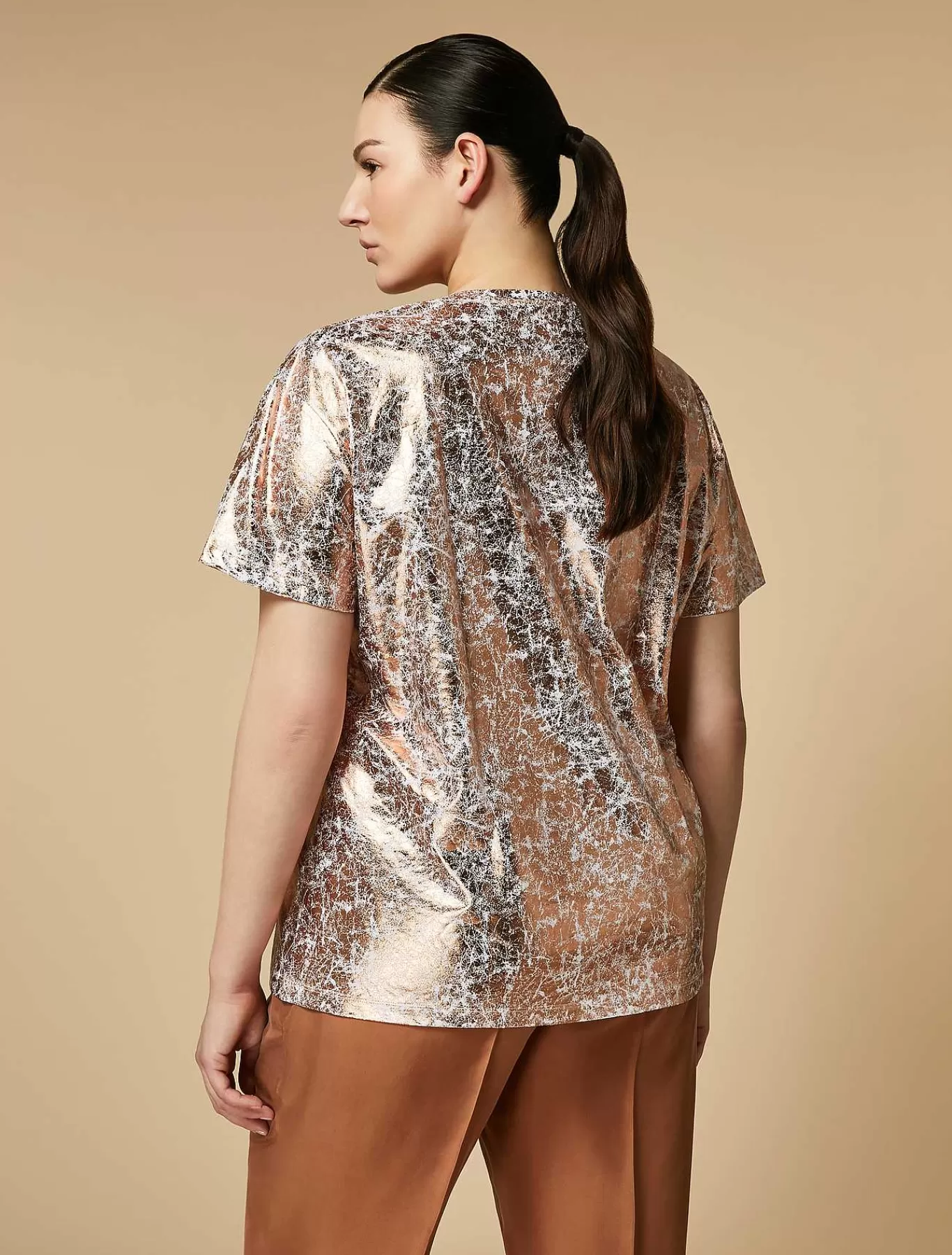 Flash Sale T-Shirt En Jersey Lamine Femmes Hauts Et T-Shirts