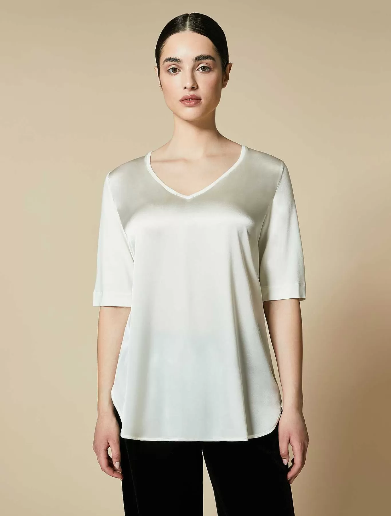 Fashion T-Shirt En Soie Et Jersey Femmes Hauts Et T-Shirts