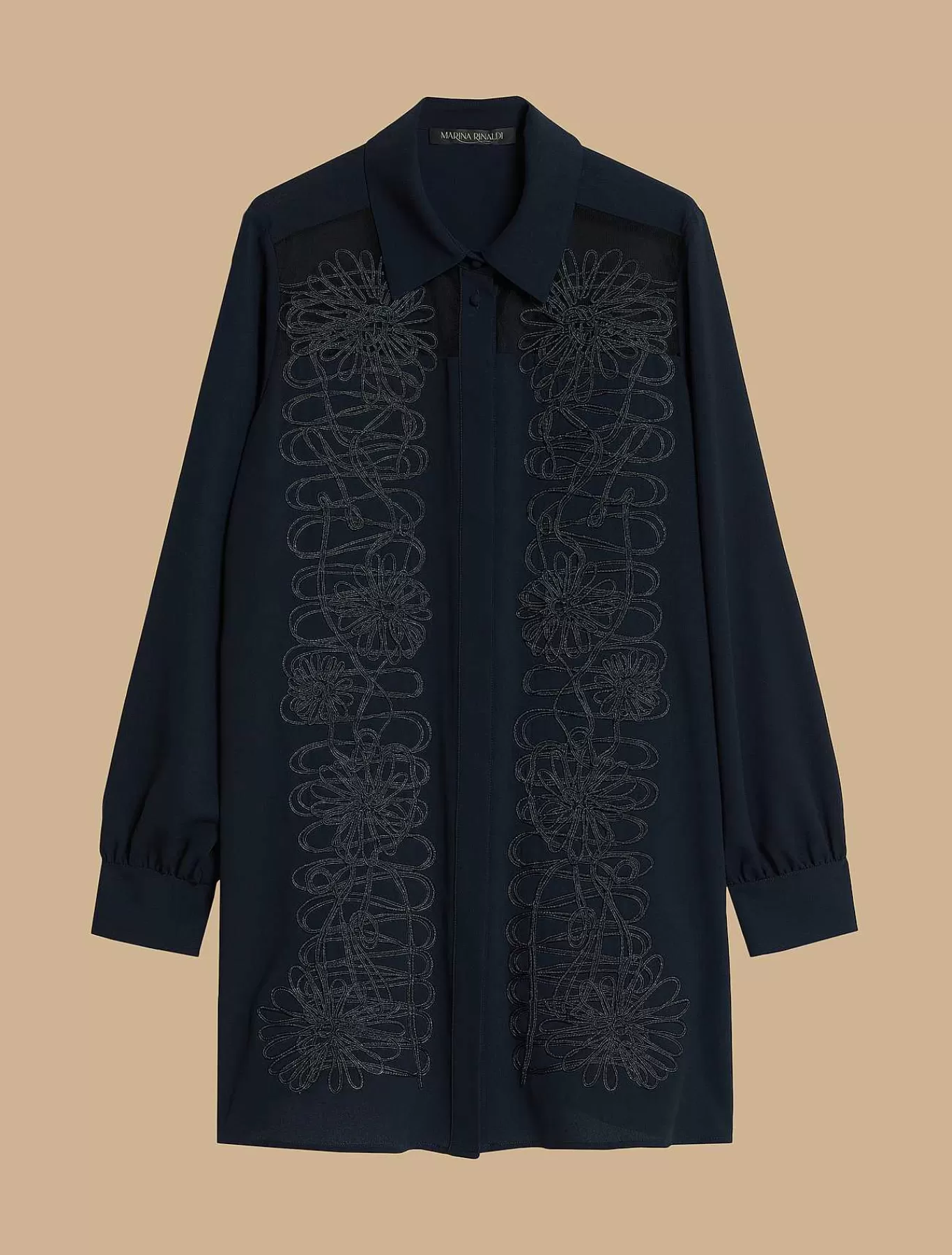 Discount Tunique En Crepe Brodee Femmes Blouses Et Chemises